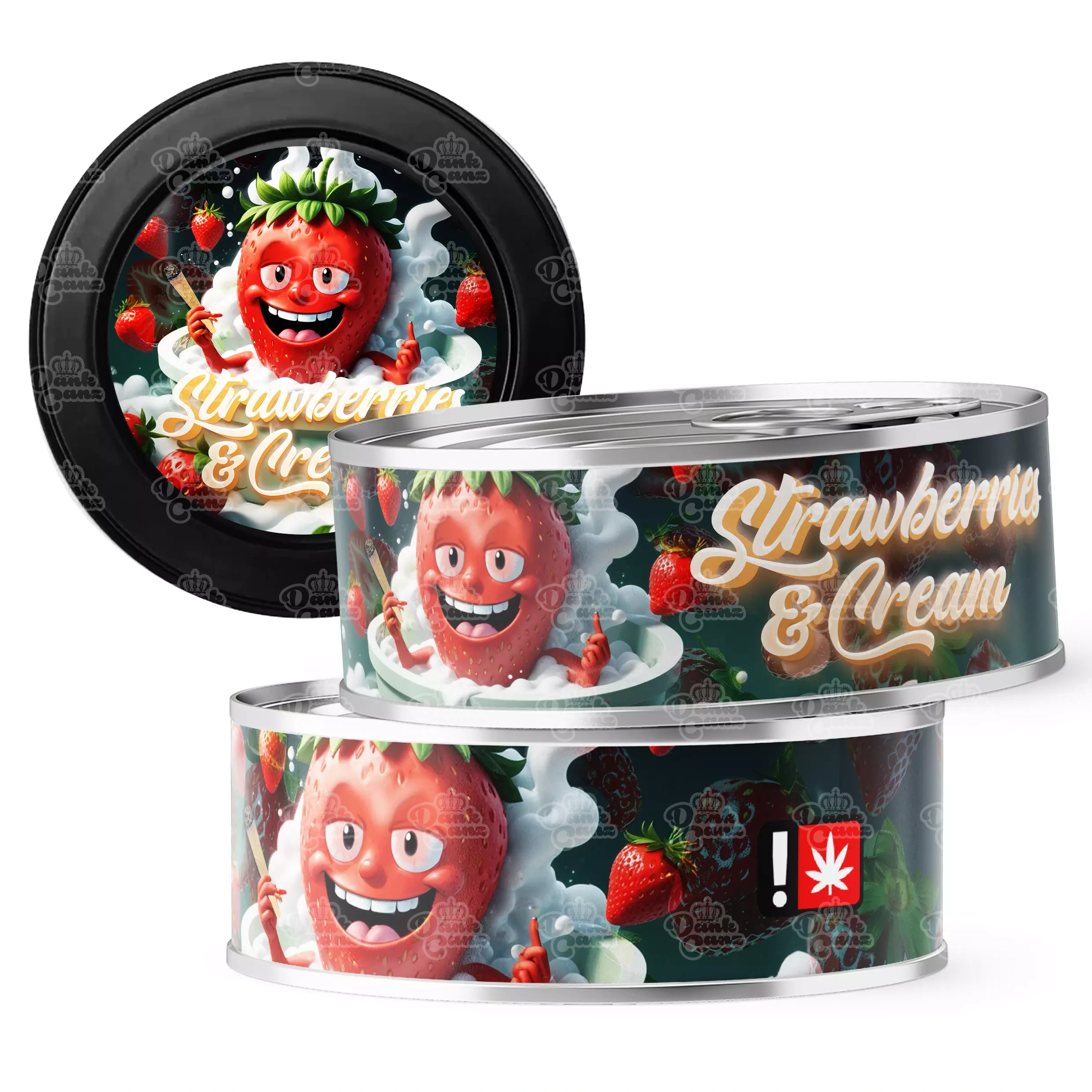 Strawberries & Cream 3.5g Self Seal Tins - DC Packaging Custom Cannabis Packaging