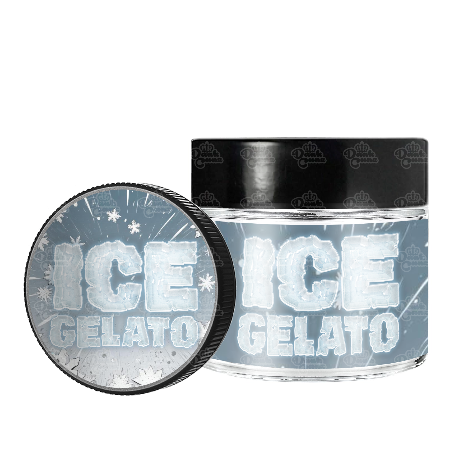 Ice Gelato 3.5g/60ml Glass Jars - Labelled - DC Packaging Custom Cannabis Packaging