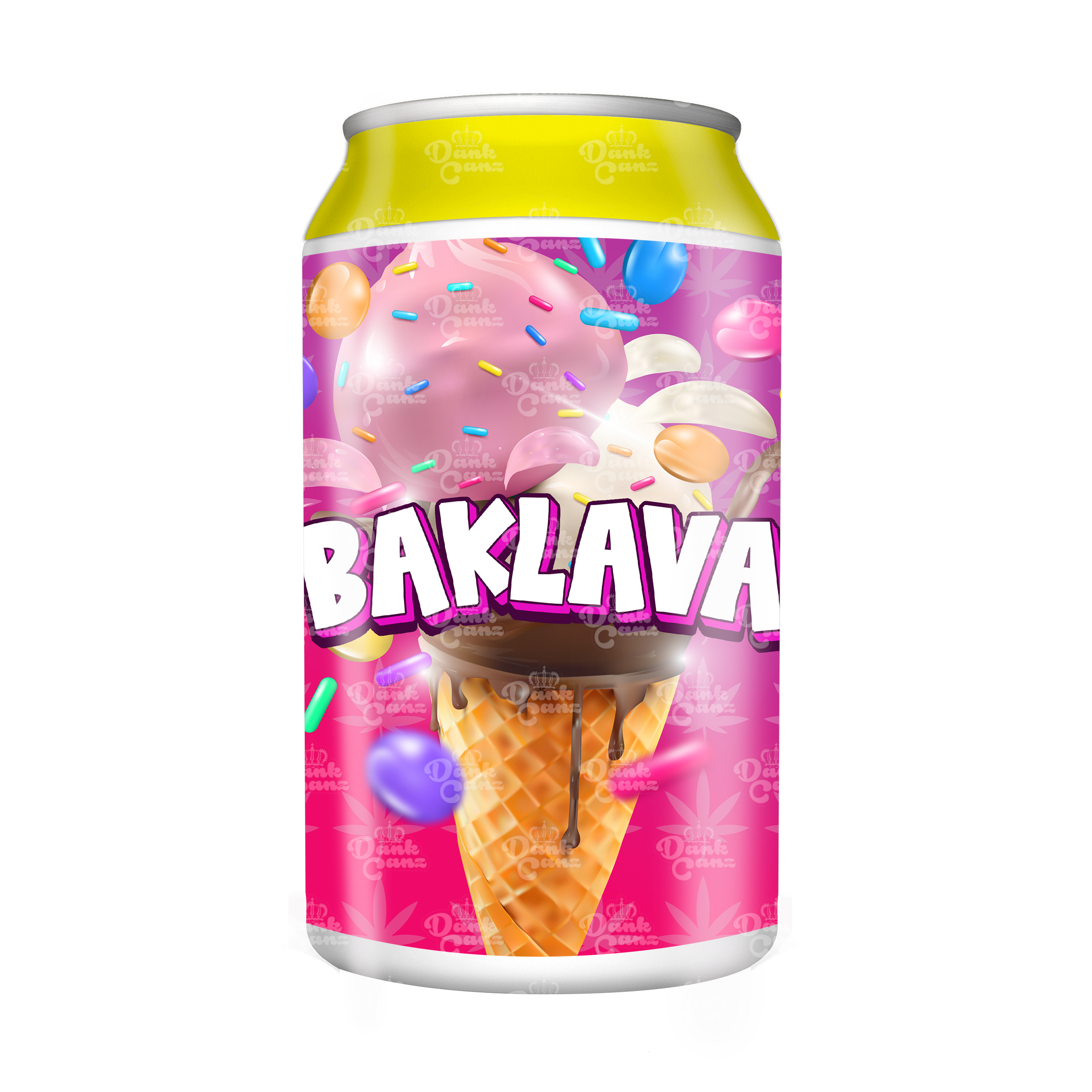 Baklava 3.5g Plastic Soda Cans - DC Packaging Custom Cannabis Packaging