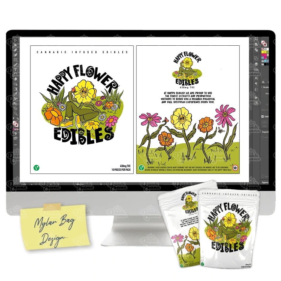 Mylar Bag Design (Double Sided) - DC Packaging Custom Cannabis Packaging