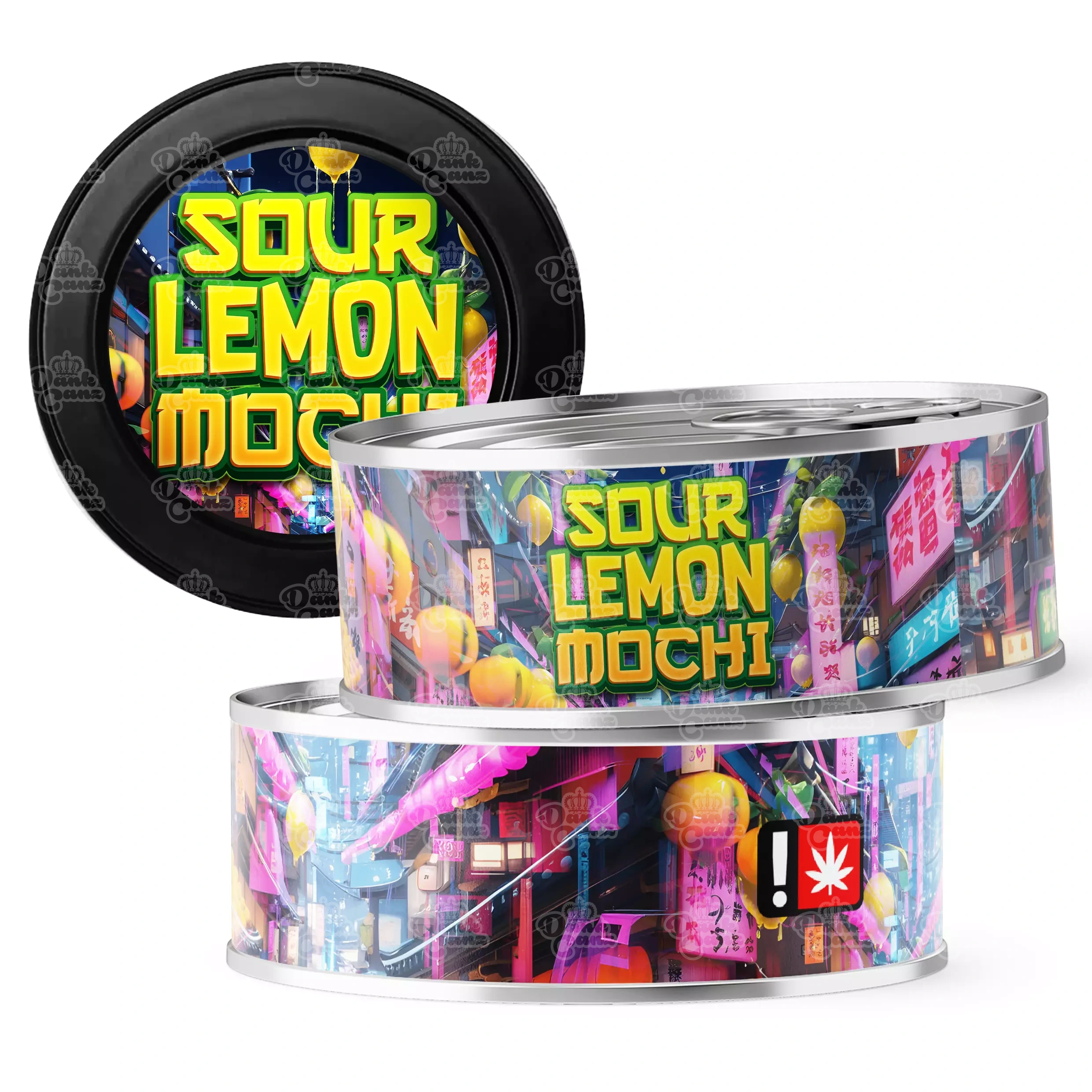 Sour Lemon Mochi 3.5g Self Seal Tins - DC Packaging Custom Cannabis Packaging