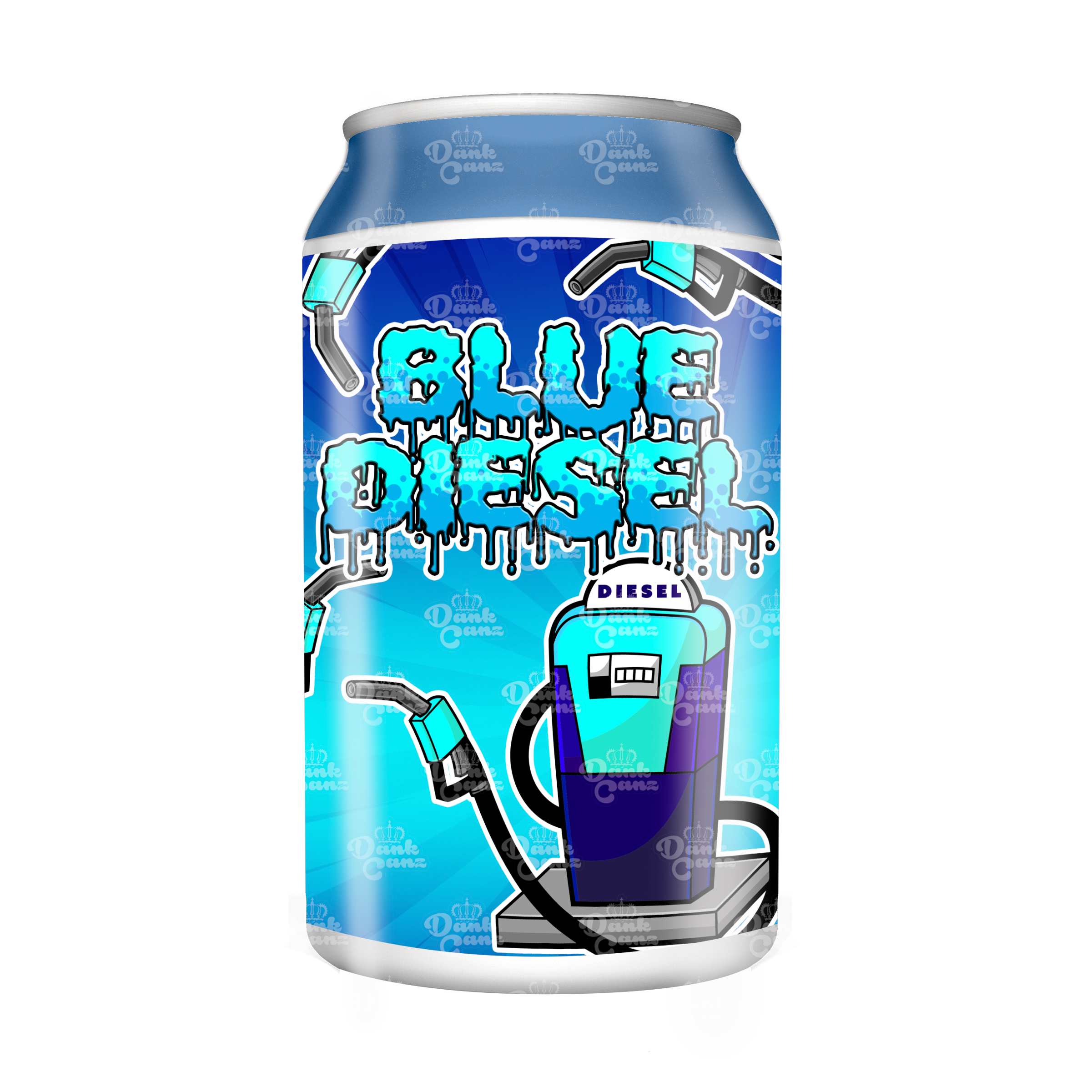Blue Diesel 3.5g Plastic Soda Cans - DC Packaging Custom Cannabis Packaging