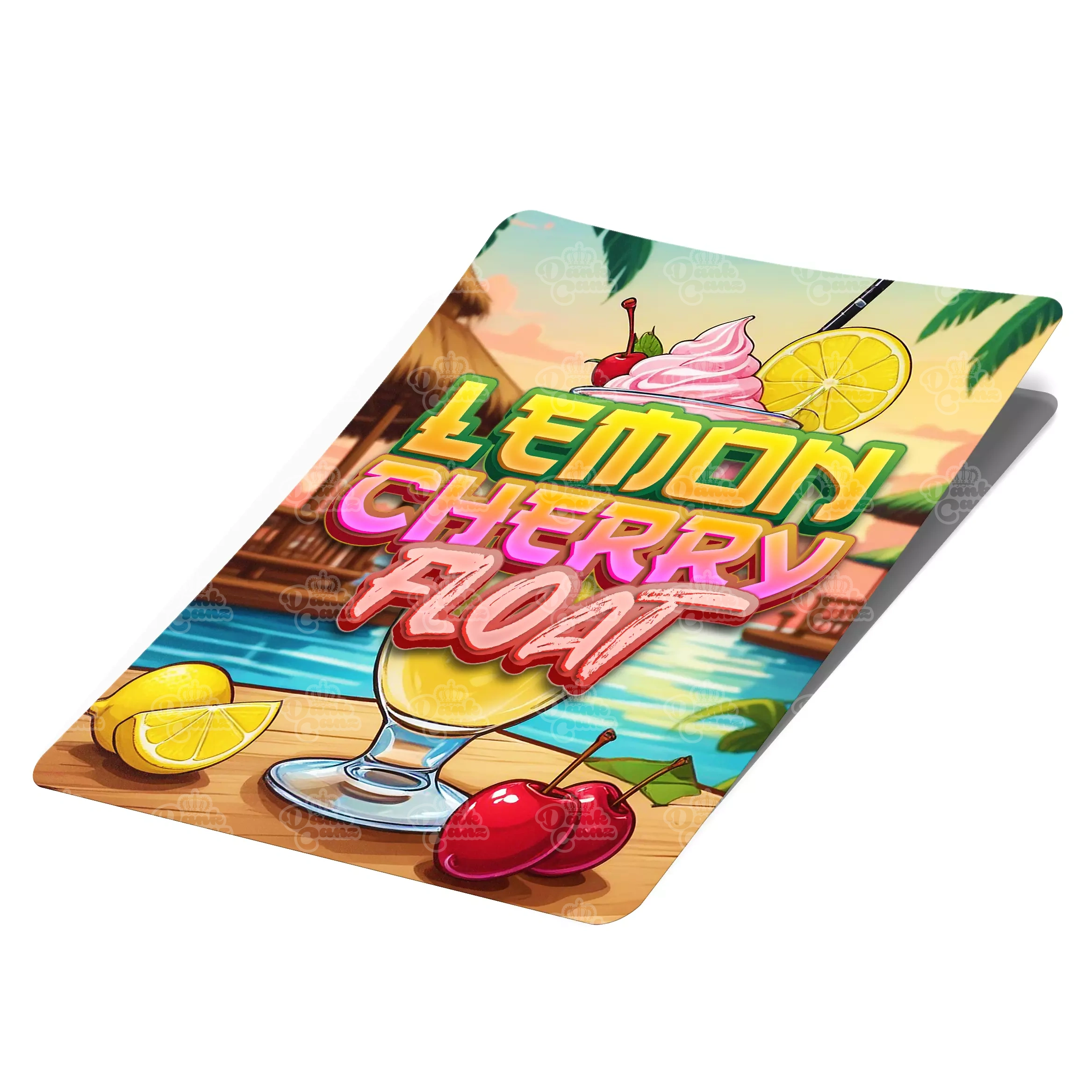 Lemon Cherry Float Mylar Bag Labels - Labels only - DC Packaging Custom Cannabis Packaging