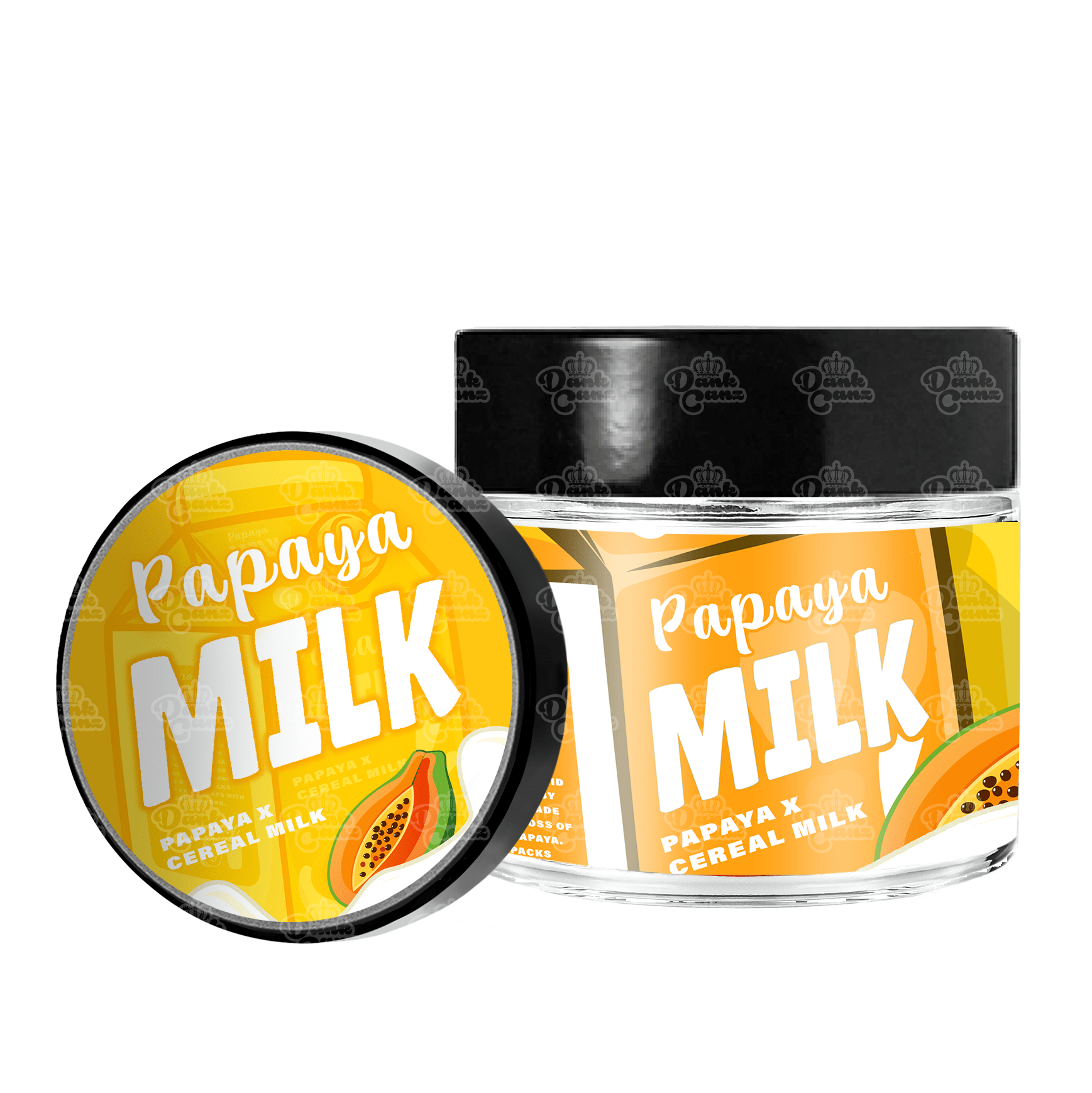Papaya Milk 3.5g/60ml Glass Jars - Labelled - DC Packaging Custom Cannabis Packaging