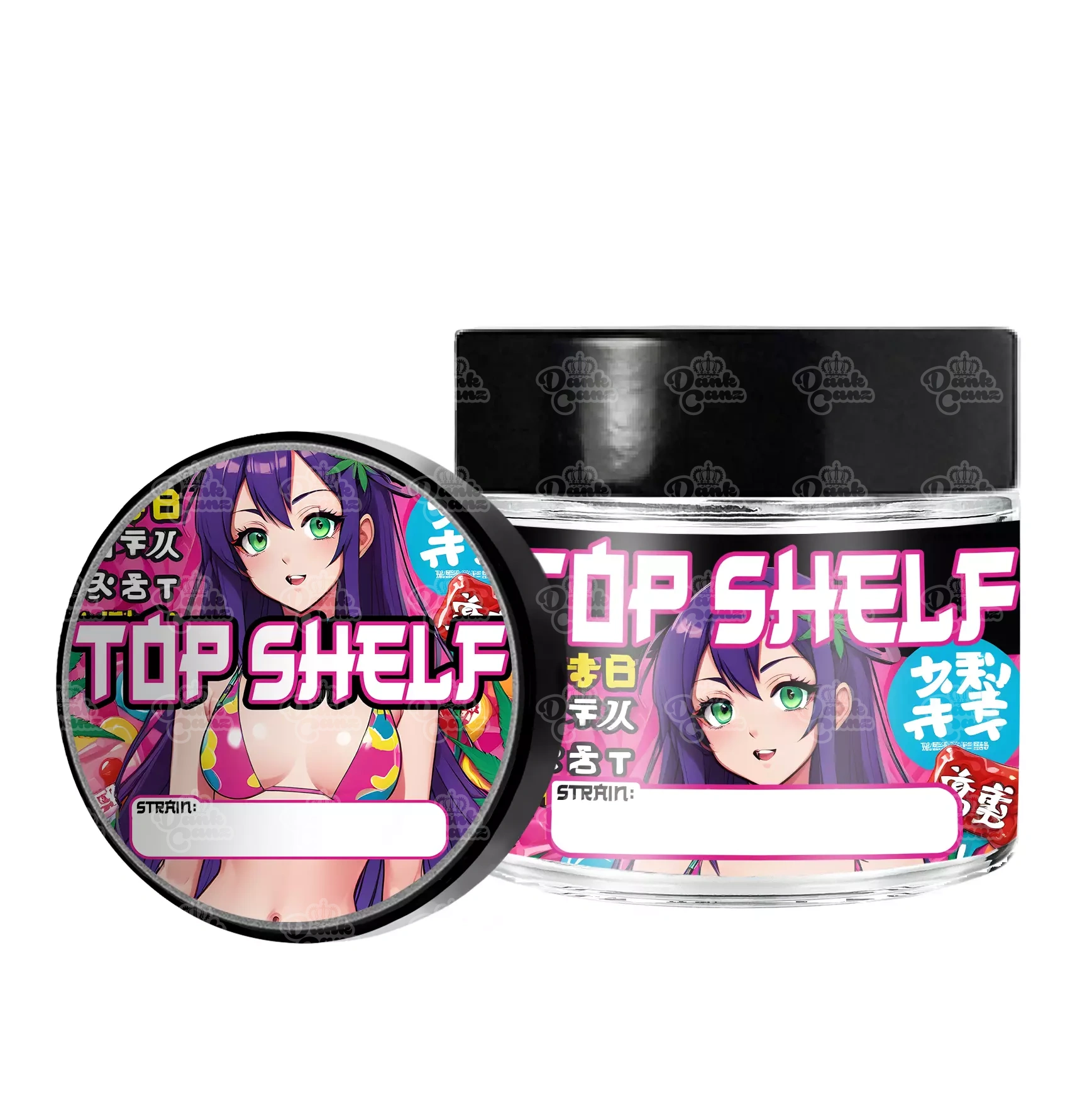 Top Shelf 3.5g/60ml Glass Jars - Labelled - DC Packaging Custom Cannabis Packaging