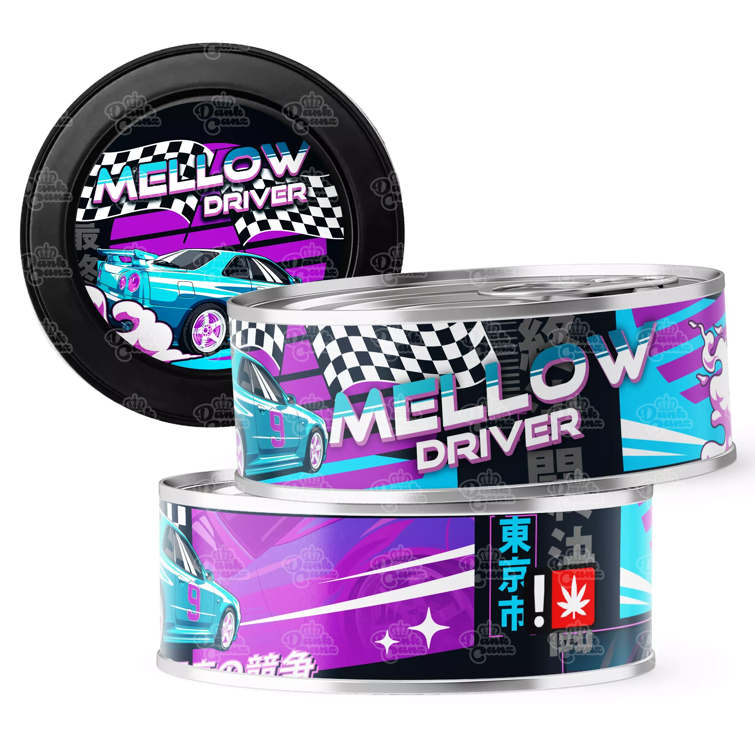 Mellow Driver 3.5g Self Seal Tins - DC Packaging Custom Cannabis Packaging