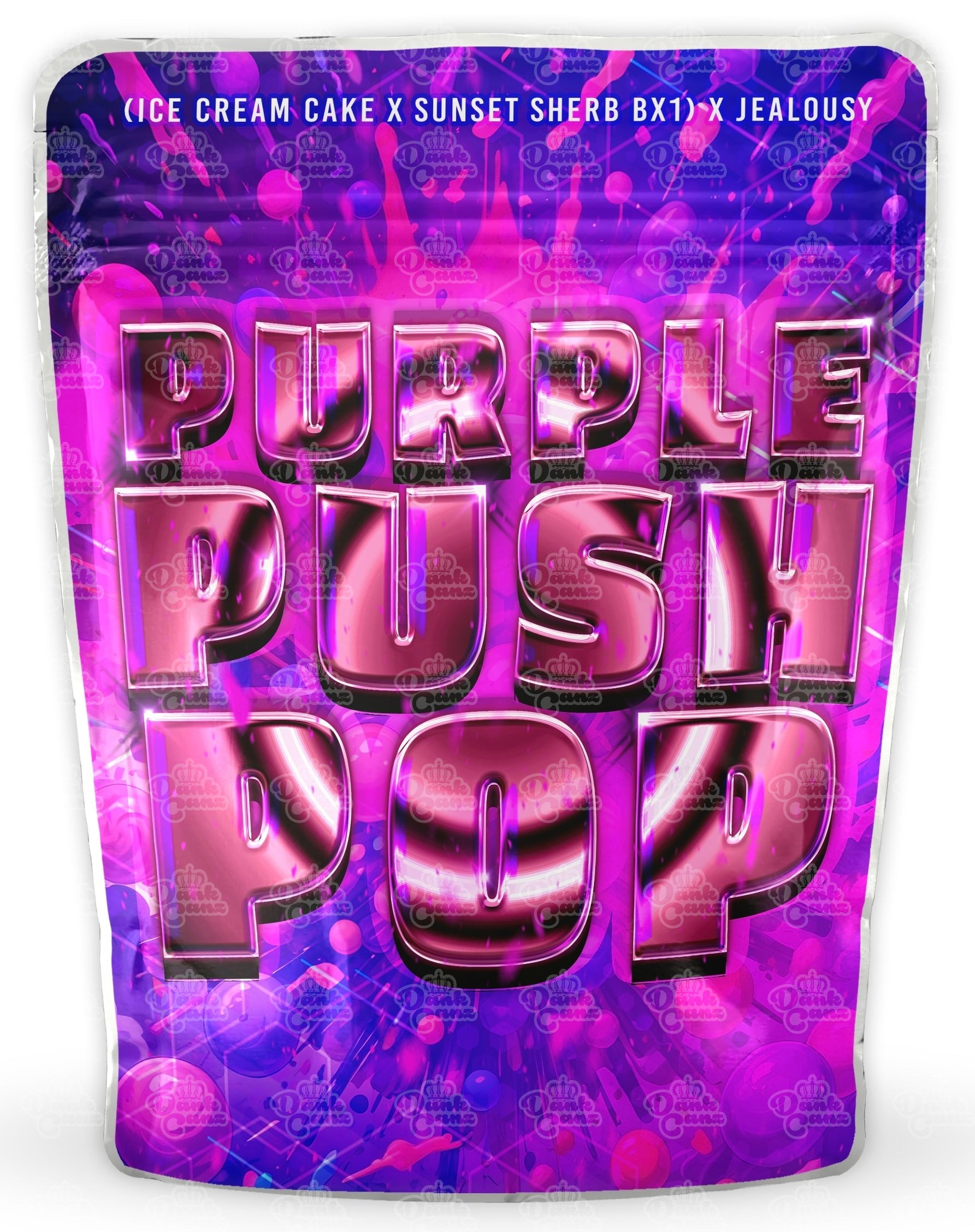Purple Push Pop Mylar Bags - DC Packaging Custom Cannabis Packaging