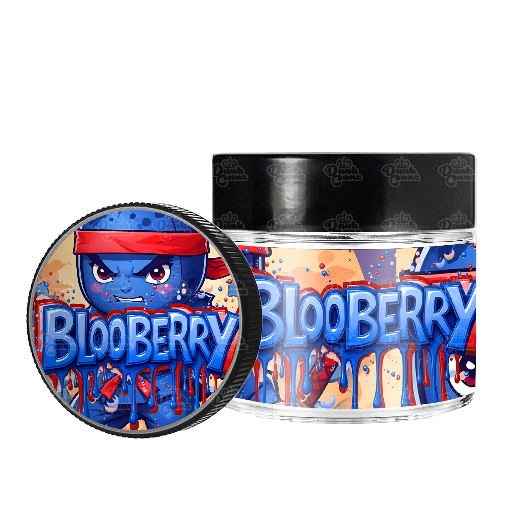 Blooberry 3.5g/60ml Glass Jars - Labelled - DC Packaging Custom Cannabis Packaging