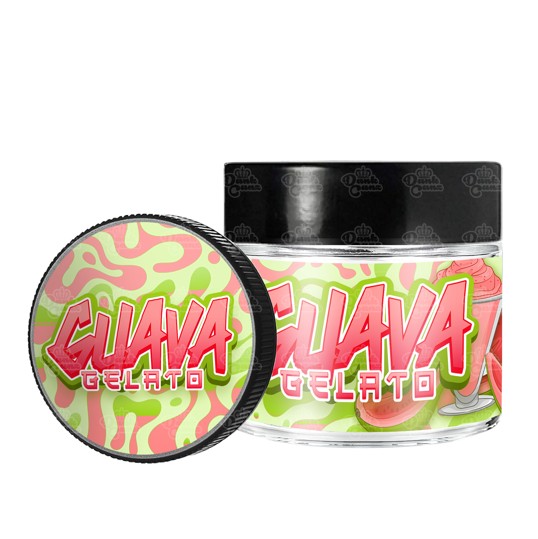 Guava Gelato 3.5g/60ml Glass Jars - Labelled - DC Packaging Custom Cannabis Packaging