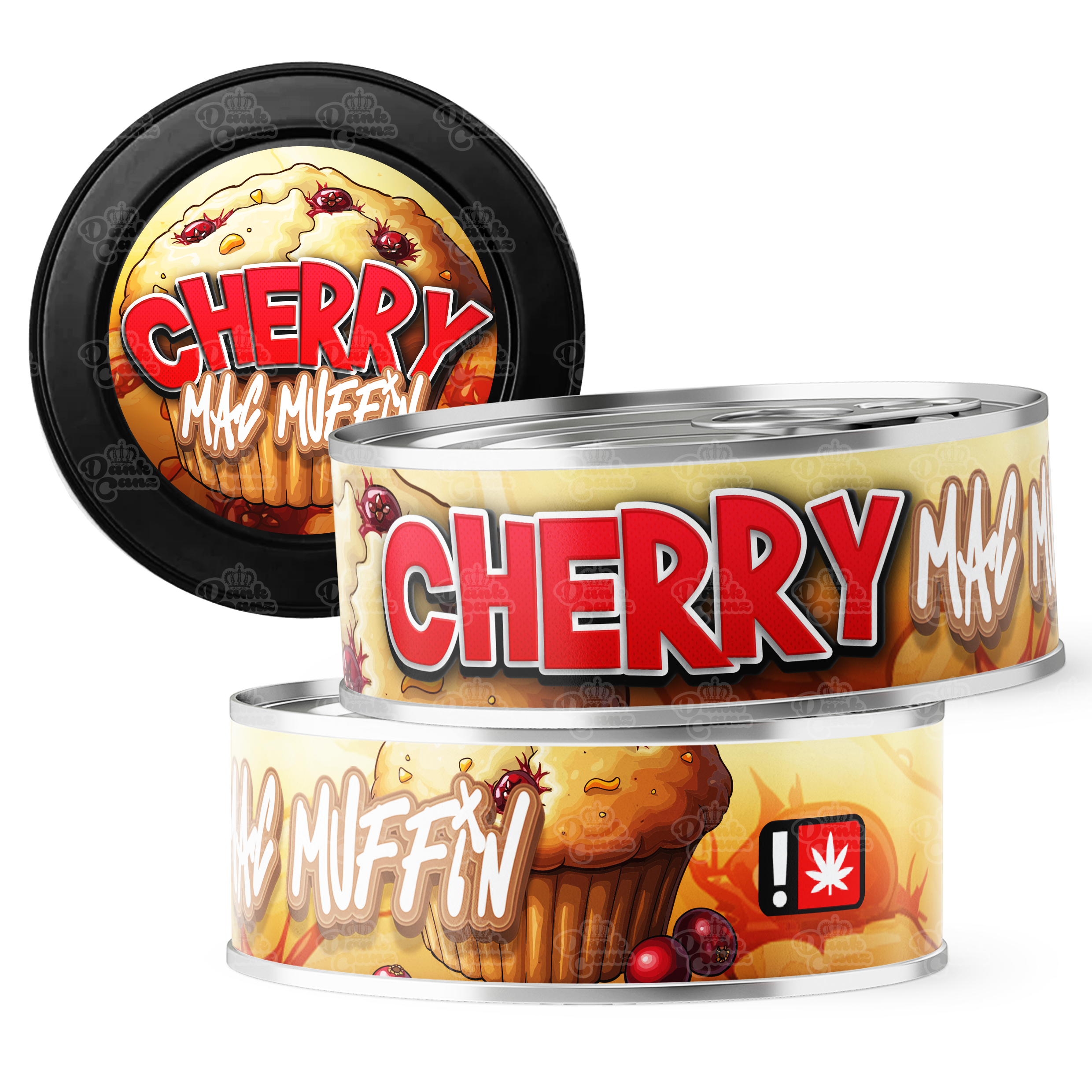 Cherry Mac Muffin 3.5g Self Seal Tins - DC Packaging Custom Cannabis Packaging