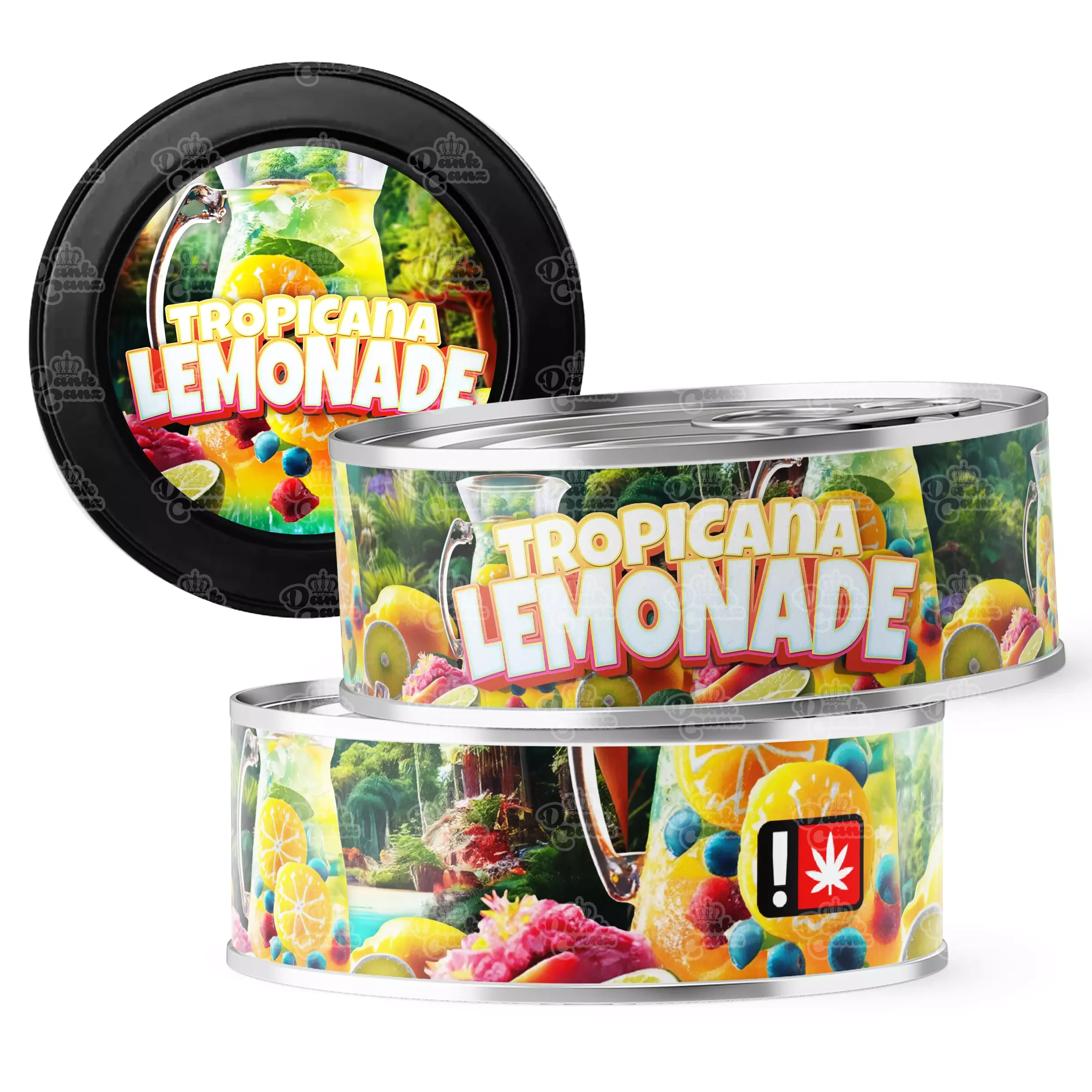 Tropicana Lemonade 3.5g Self Seal Tins - DC Packaging Custom Cannabis Packaging