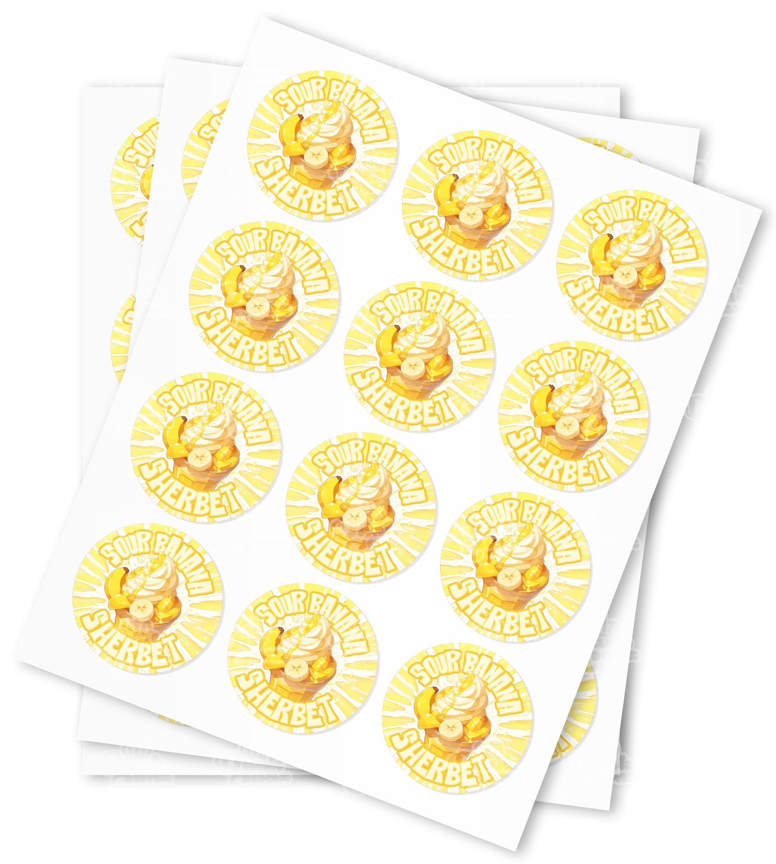 Sour Banana Sherbet Stickers - DC Packaging Custom Cannabis Packaging