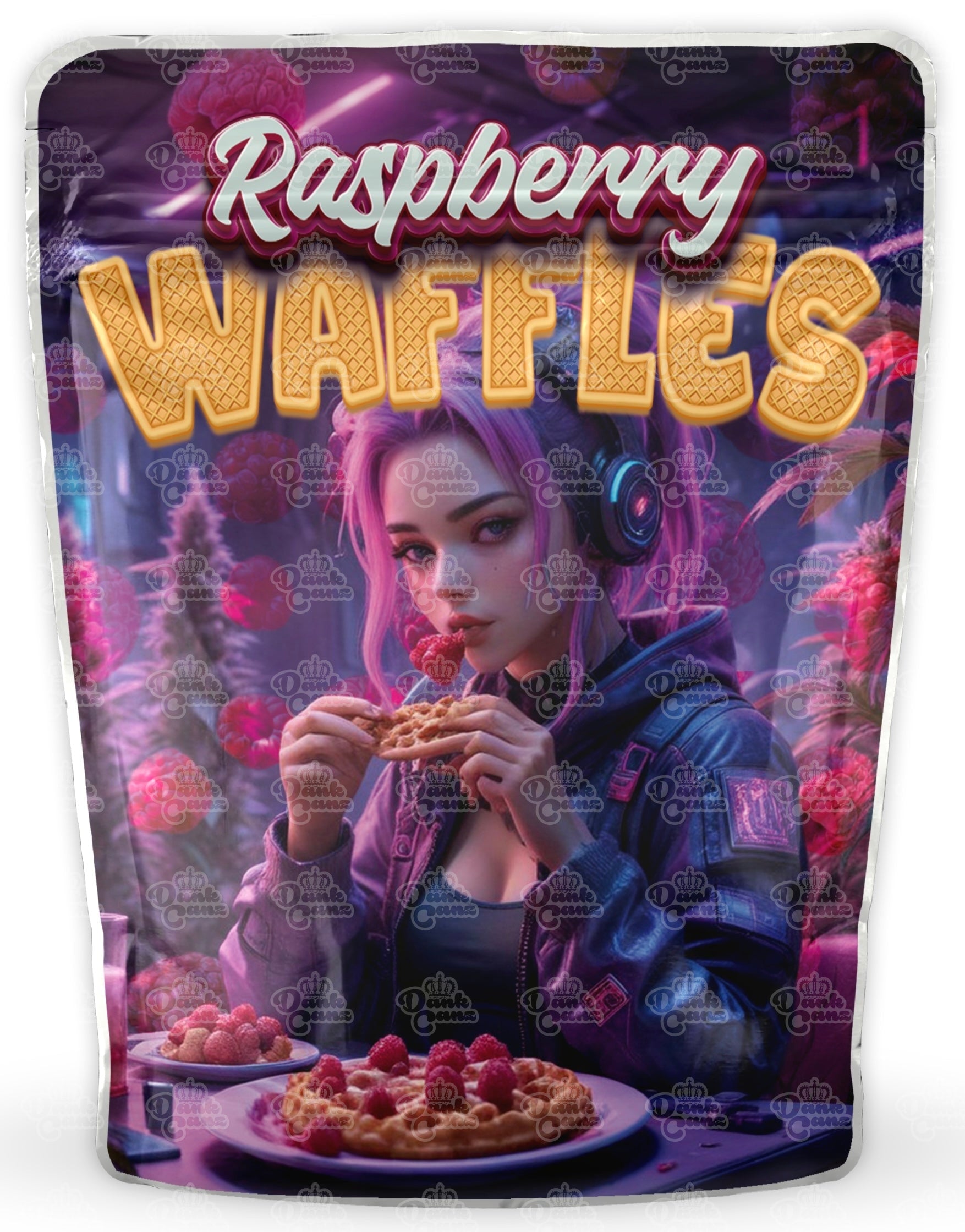 Raspberry Waffles Mylar Bags - DC Packaging Custom Cannabis Packaging