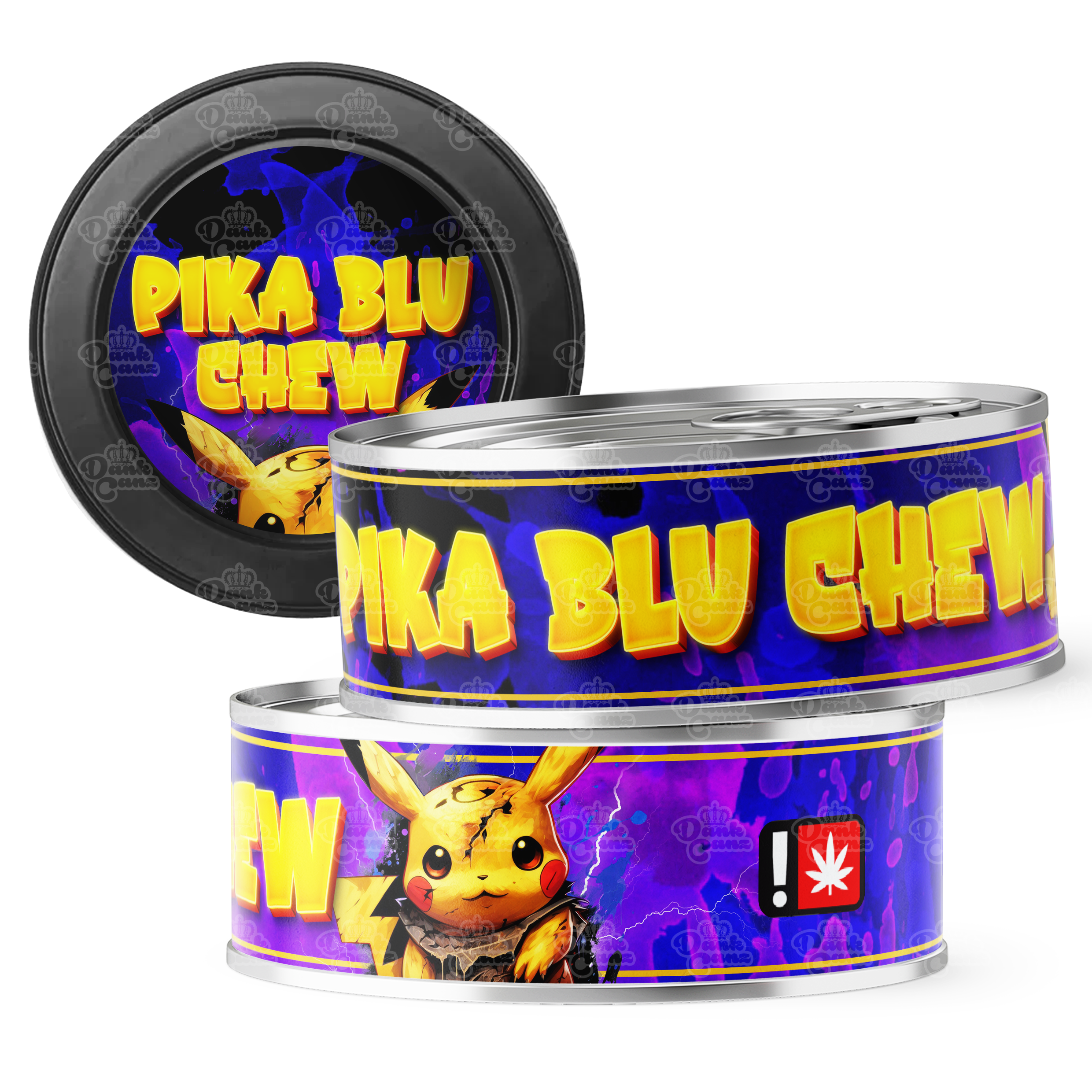 Pika Blu Chew 3.5g Self Seal Tins - DC Packaging Custom Cannabis Packaging
