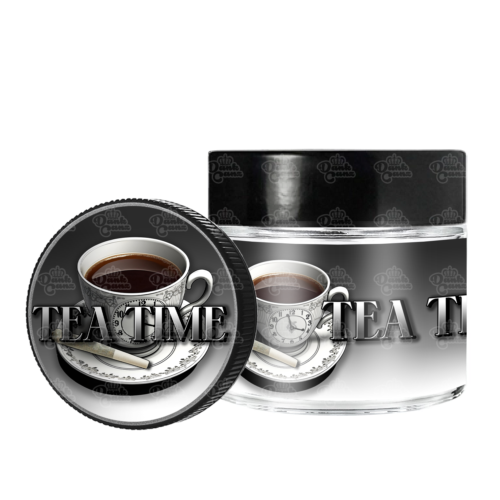 Tea Time 3.5g/60ml Glass Jars - Labelled - DC Packaging Custom Cannabis Packaging