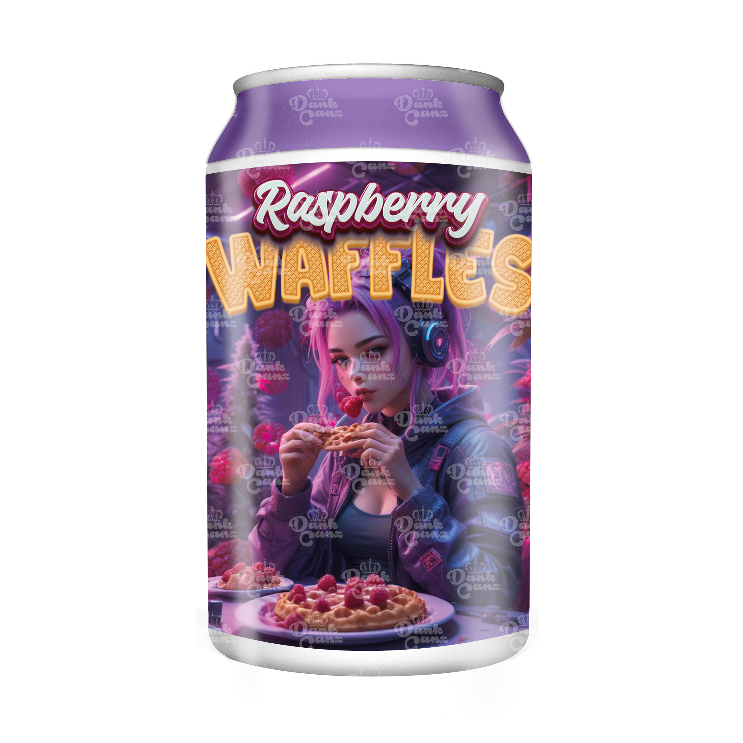 Raspberry Waffles 3.5g Plastic Soda Cans - DC Packaging Custom Cannabis Packaging