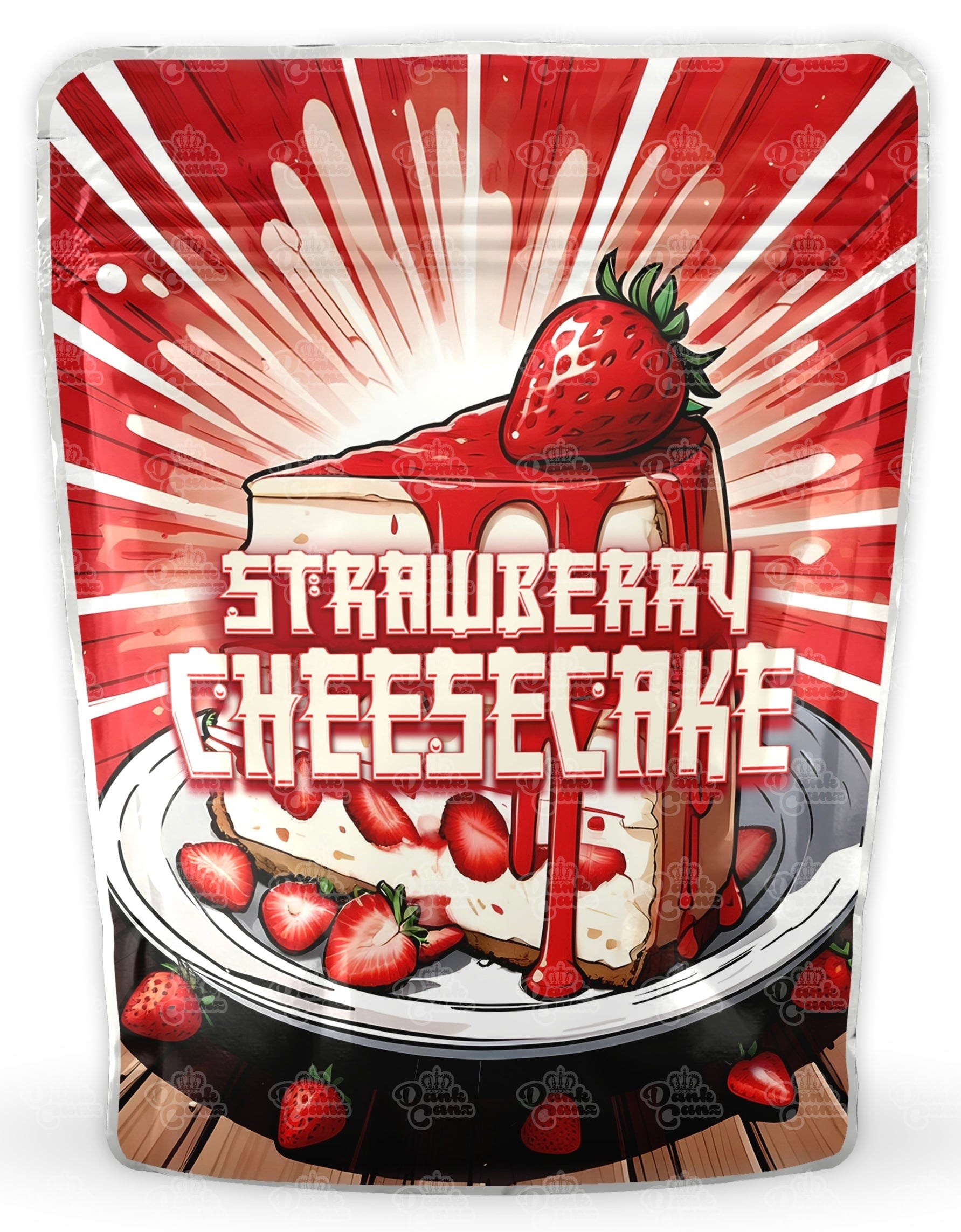Strawberry Cheesecake Mylar Bags - DC Packaging Custom Cannabis Packaging