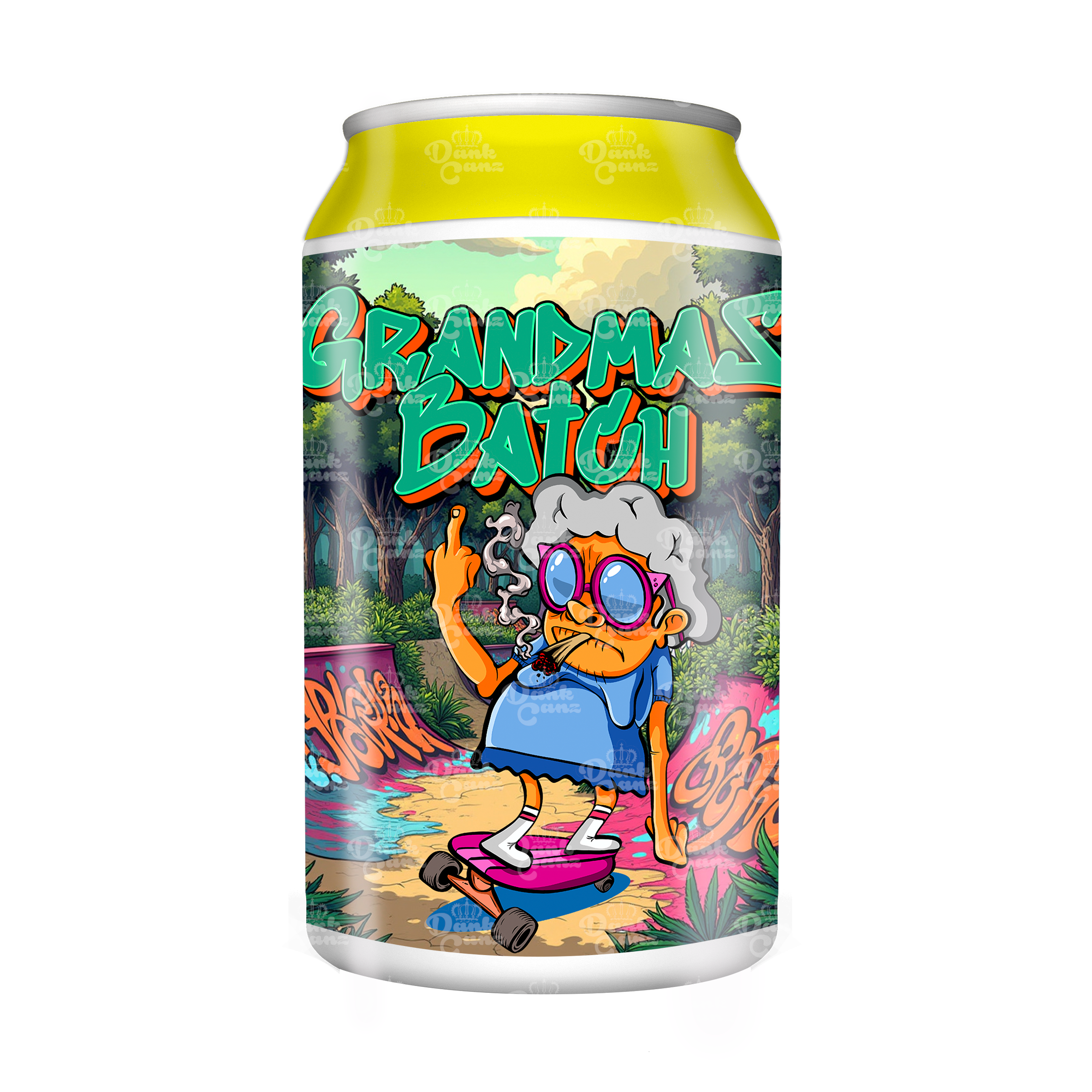 Grandmas Batch 3.5g Plastic Soda Cans - DC Packaging Custom Cannabis Packaging