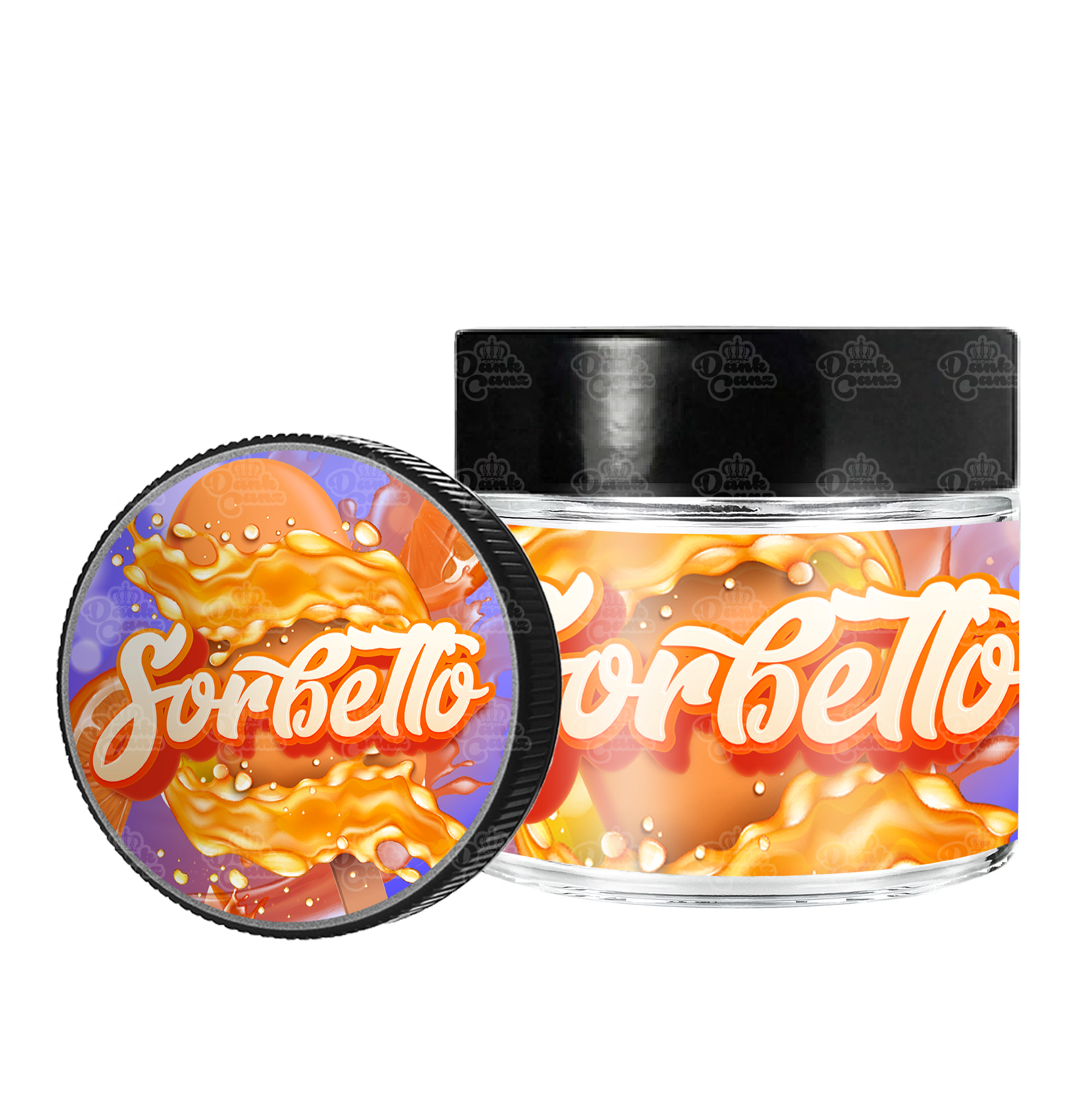 Sorbetto 3.5g/60ml Glass Jars - Labelled - DC Packaging Custom Cannabis Packaging