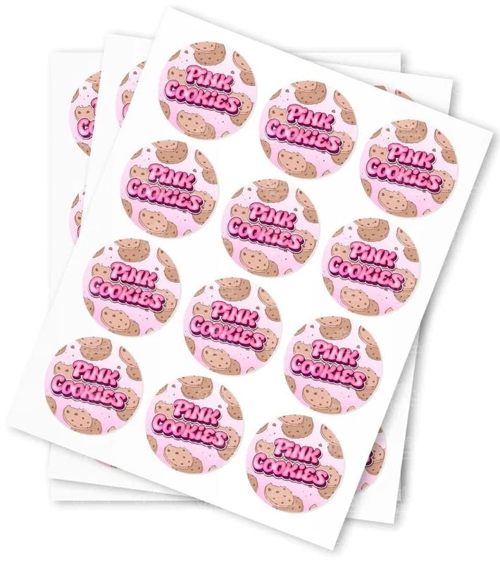 Pink Cookies Strain Stickers - DC Packaging Custom Cannabis Packaging