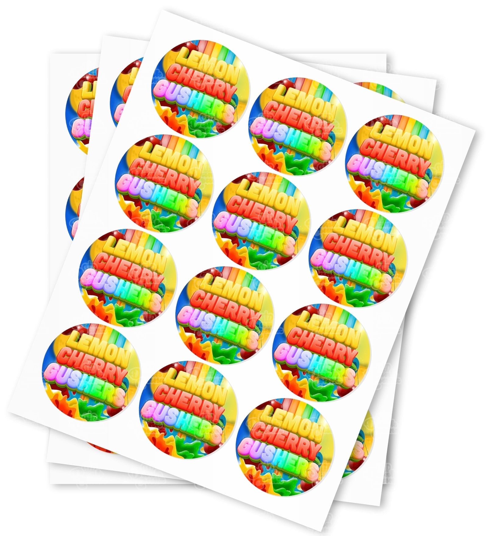 Lemon Cherry Gushers Strain Stickers - DC Packaging Custom Cannabis Packaging