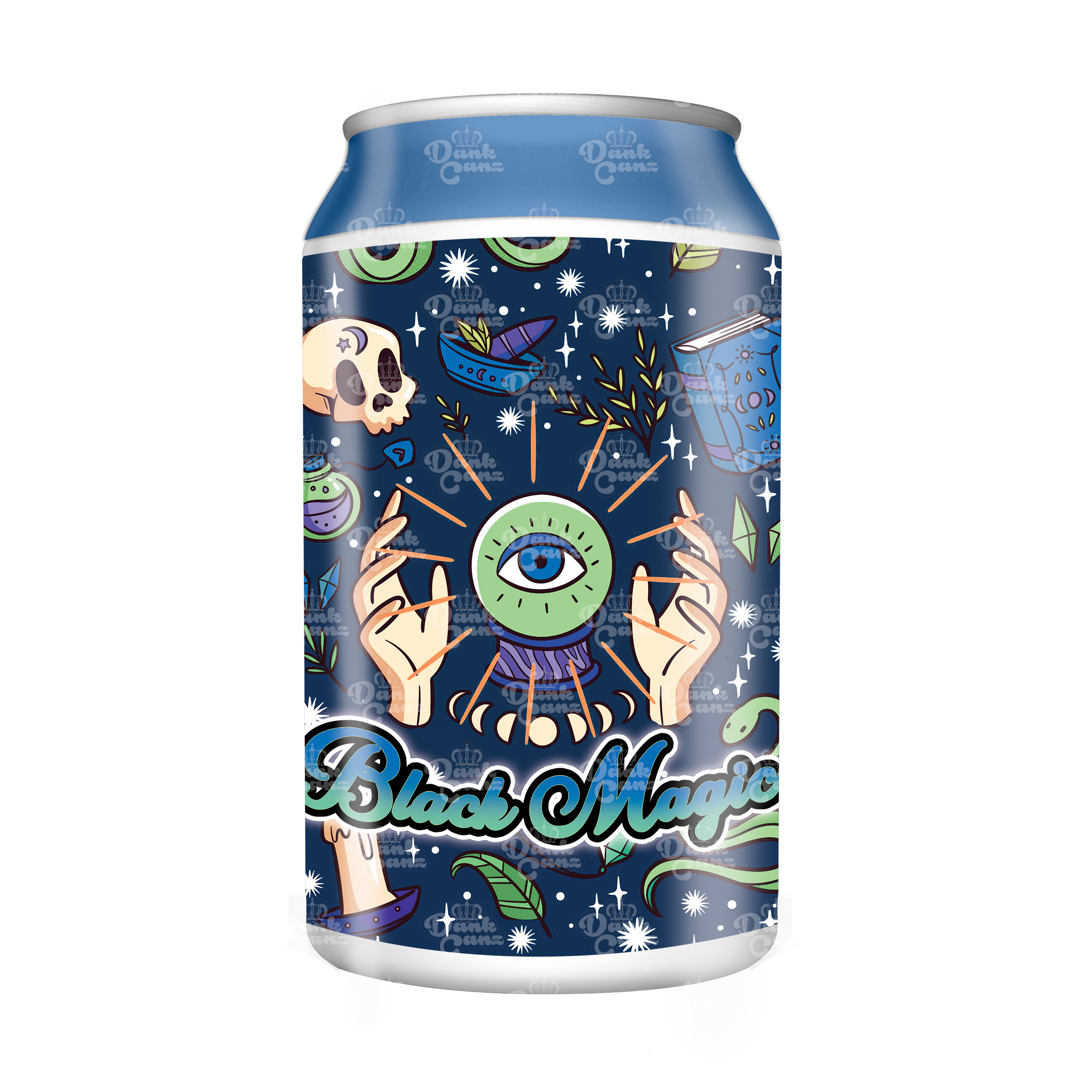 Black Magic 3.5g Plastic Soda Cans - DC Packaging Custom Cannabis Packaging