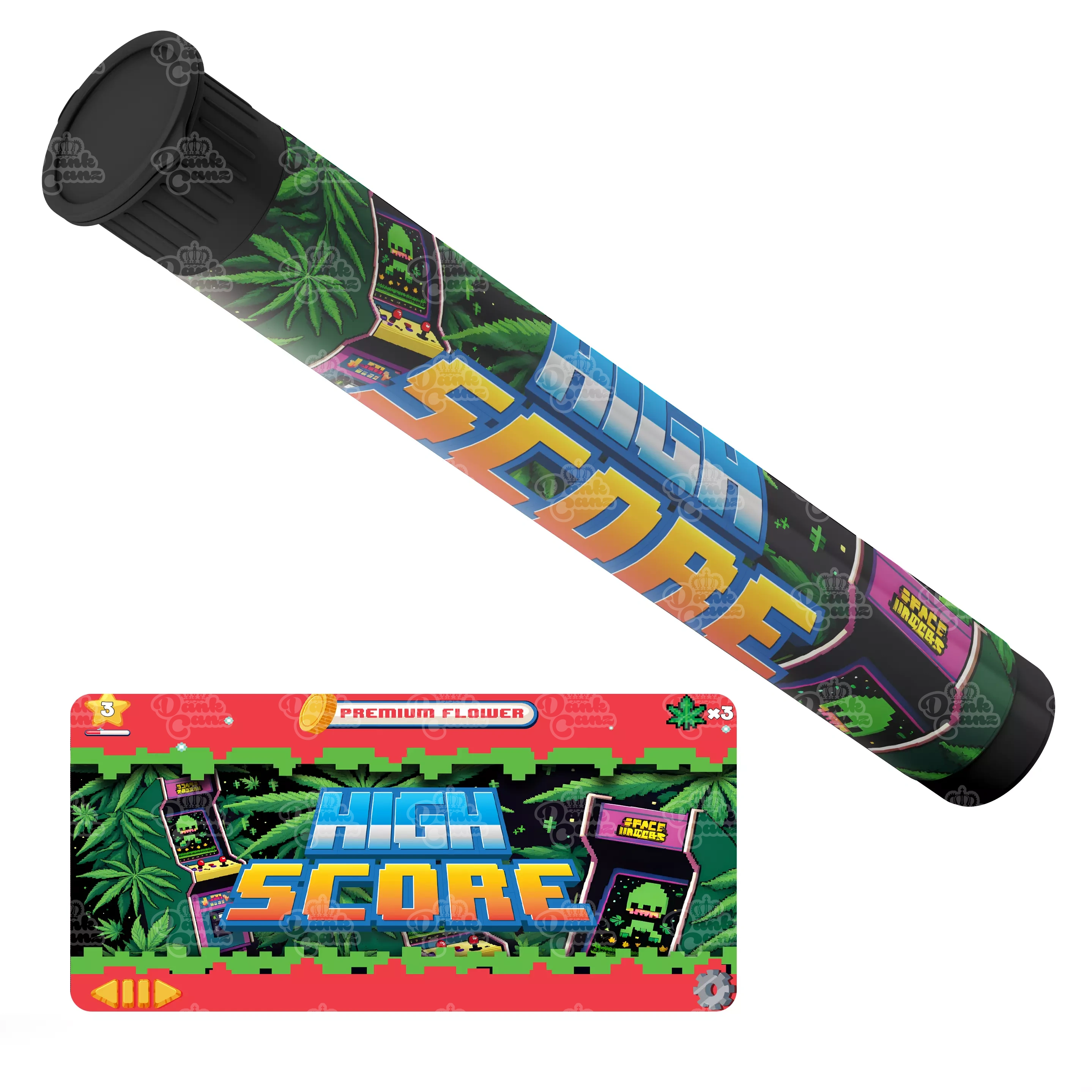 High Score Pre Roll Tubes - Labelled - DC Packaging Custom Cannabis Packaging