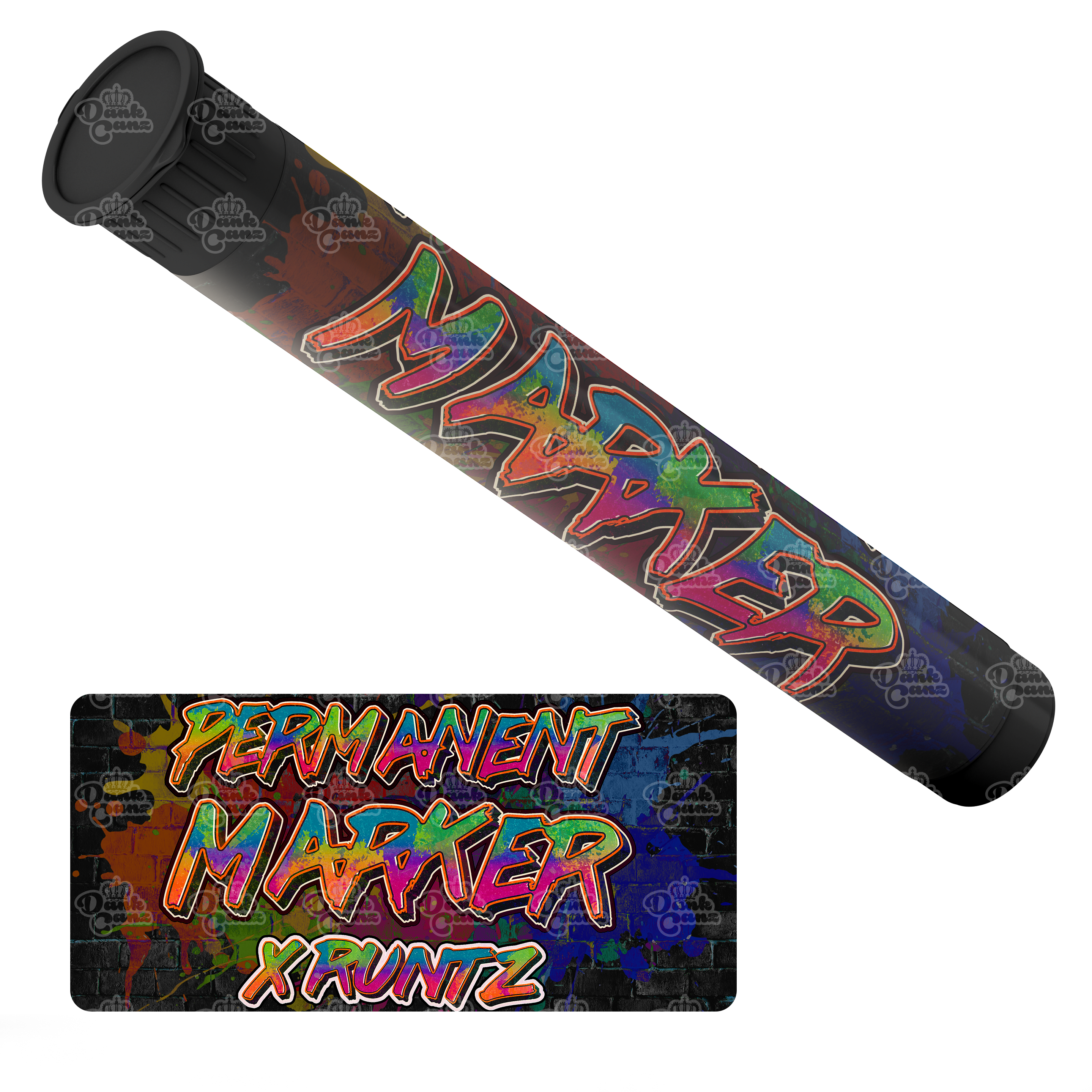 Permanent Marker x Runtz Pre Roll Tubes - Labelled - DC Packaging Custom Cannabis Packaging