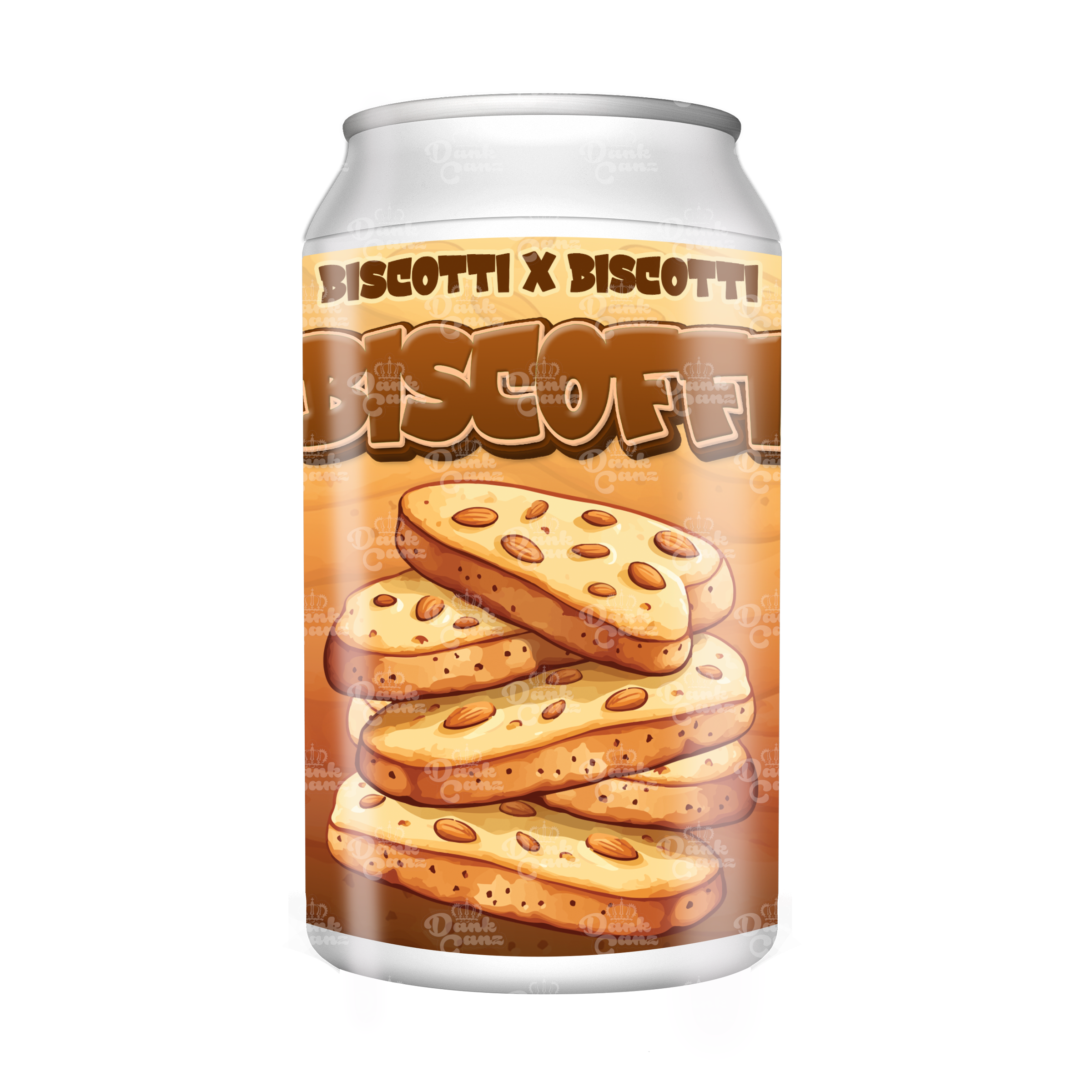 Biscoffi 3.5g Plastic Soda Cans - DC Packaging Custom Cannabis Packaging