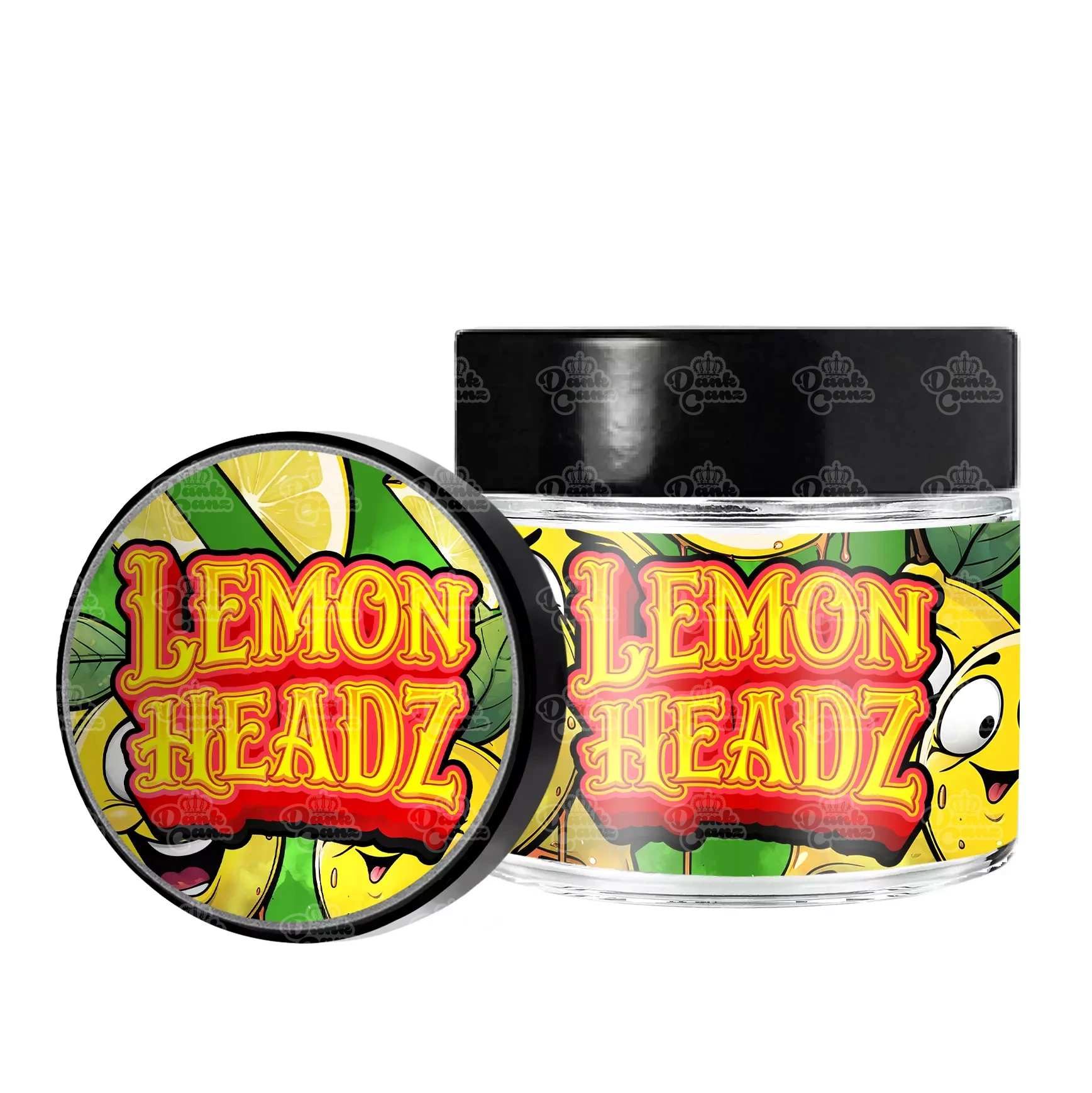 Lemon Headz 3.5g/60ml Glass Jars - Labelled - DC Packaging Custom Cannabis Packaging