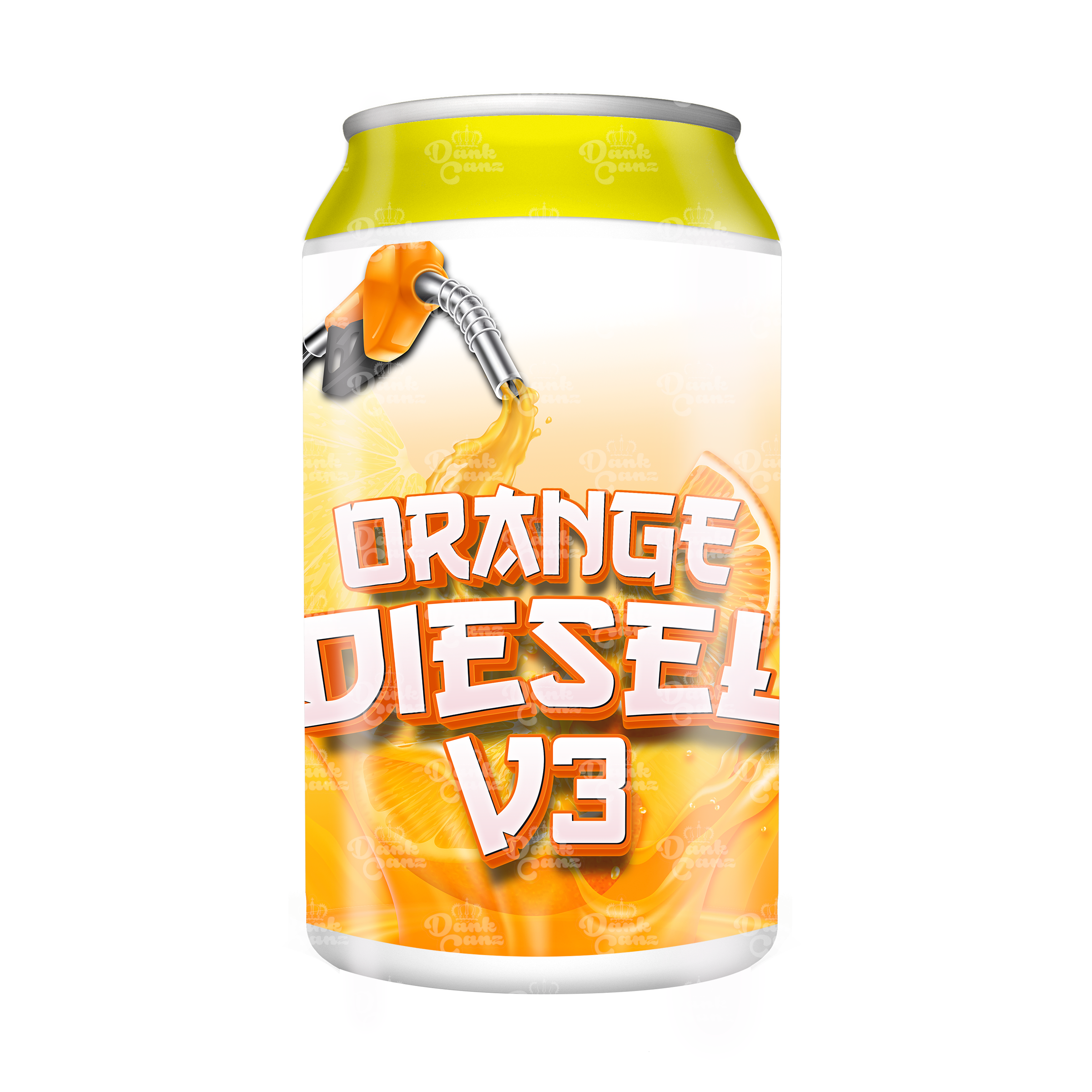 Orange Diesel V3 3.5g Plastic Soda Cans - DC Packaging Custom Cannabis Packaging