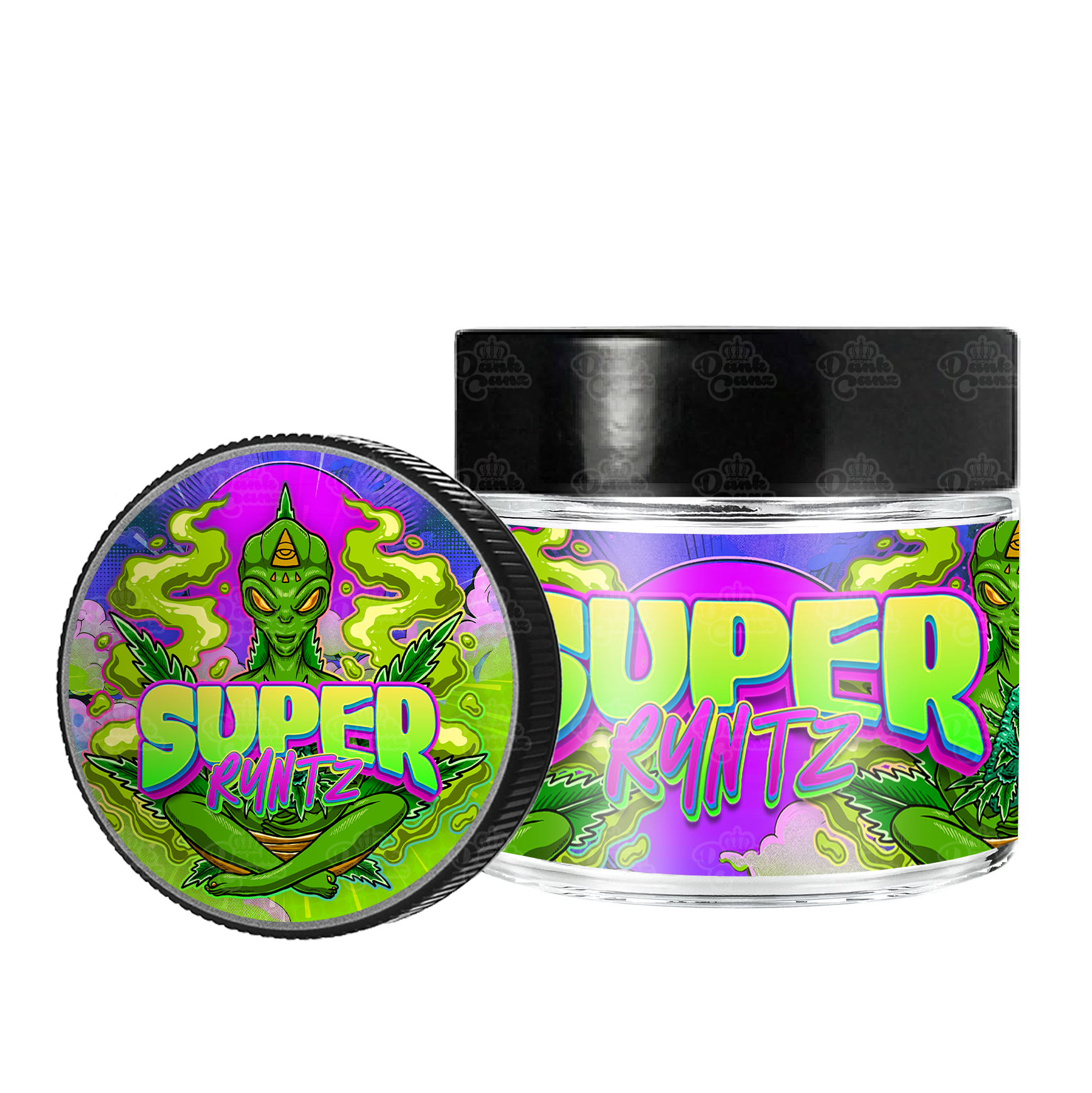 Super Runtz 3.5g/60ml Glass Jars - Labelled - DC Packaging Custom Cannabis Packaging