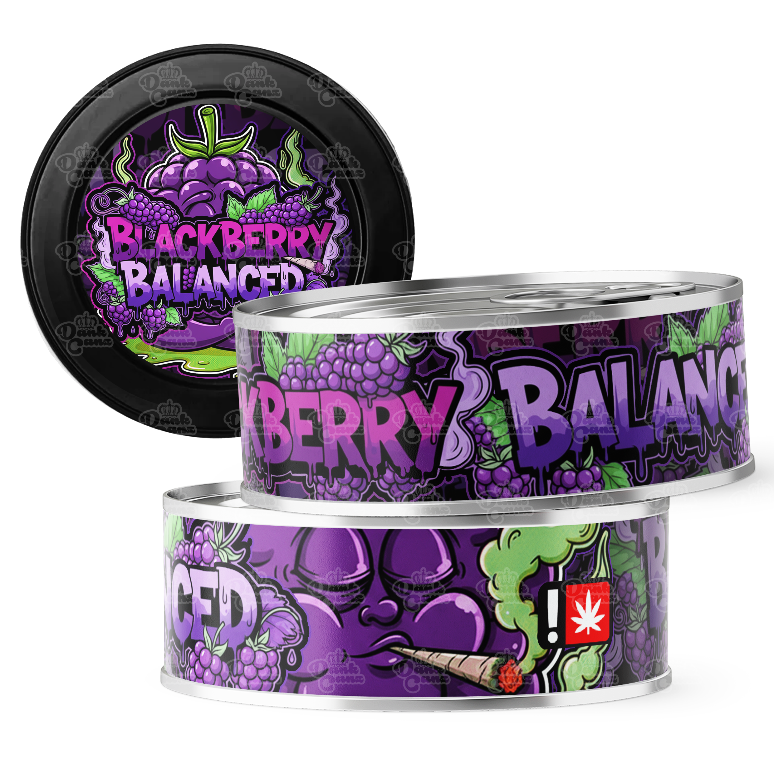 BlackBerry Balanced 3.5g Self Seal Tins - DC Packaging Custom Cannabis Packaging