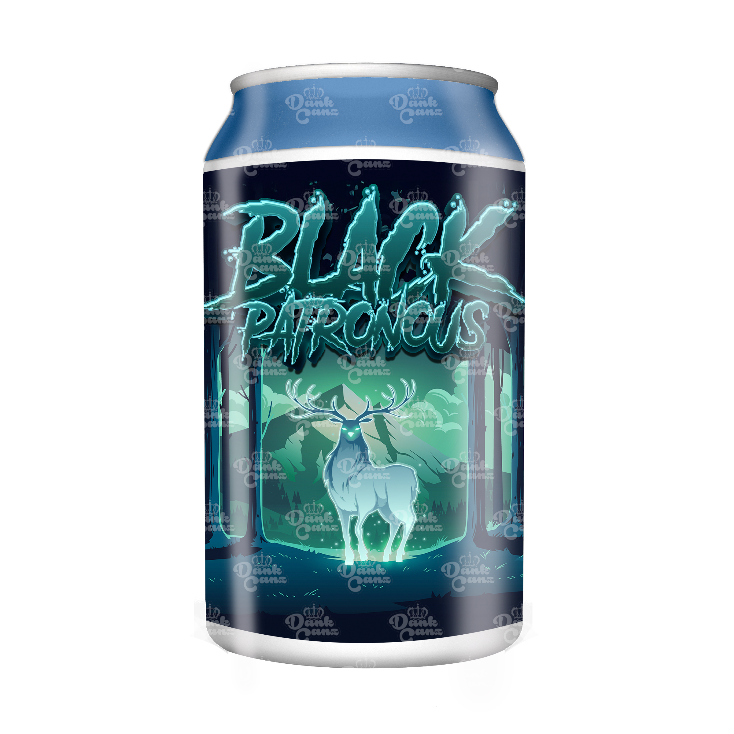 Black Patronous 3.5g Plastic Soda Cans - DC Packaging Custom Cannabis Packaging