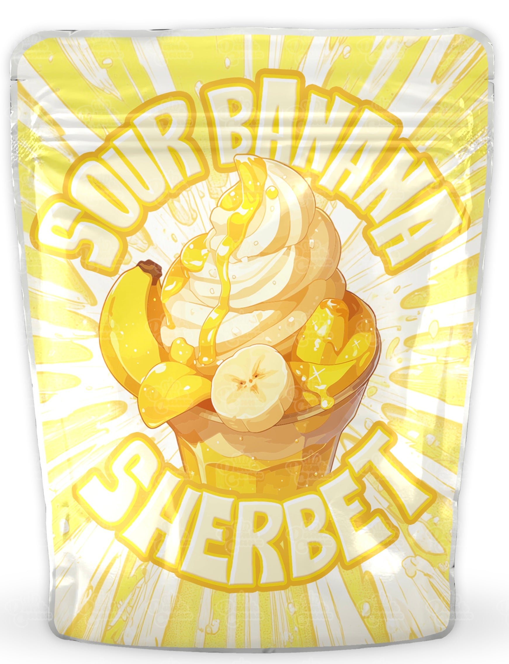 Sour Banana Sherbet Mylar Bags - DC Packaging Custom Cannabis Packaging