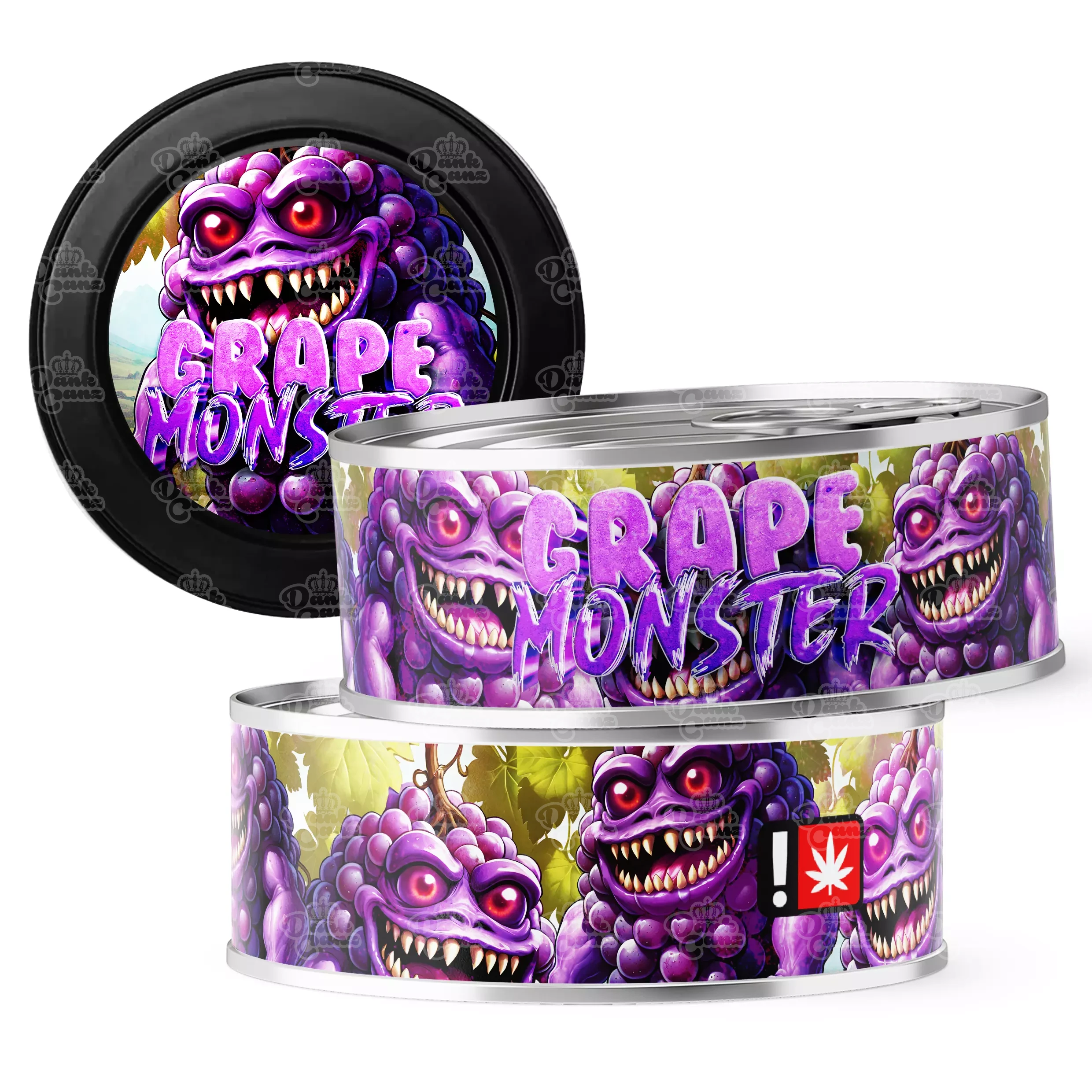 Grape Monster 3.5g Self Seal Tins - DC Packaging Custom Cannabis Packaging