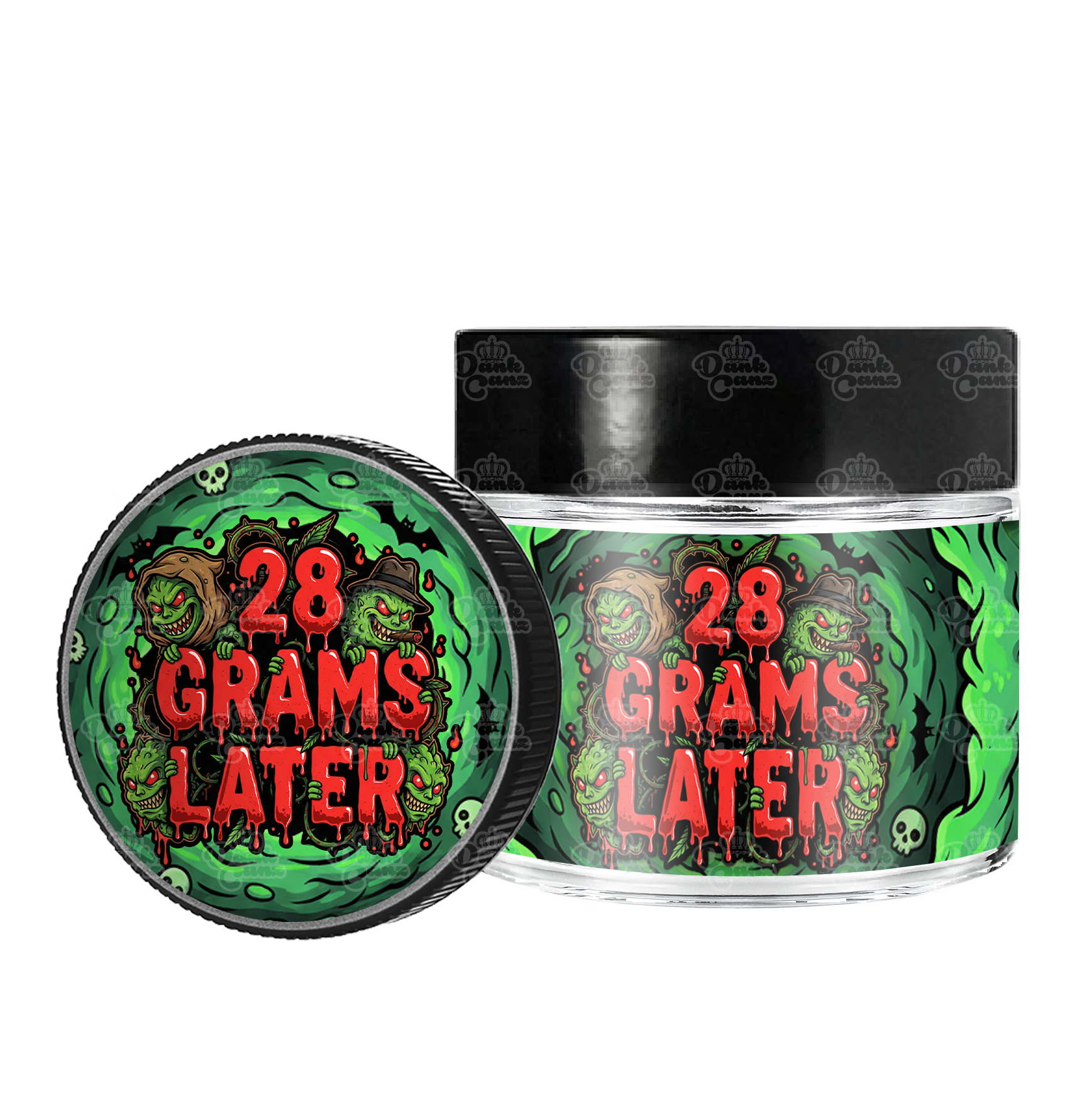 28 Grams Later 3.5g/60ml Glass Jars - Labelled - DC Packaging Custom Cannabis Packaging