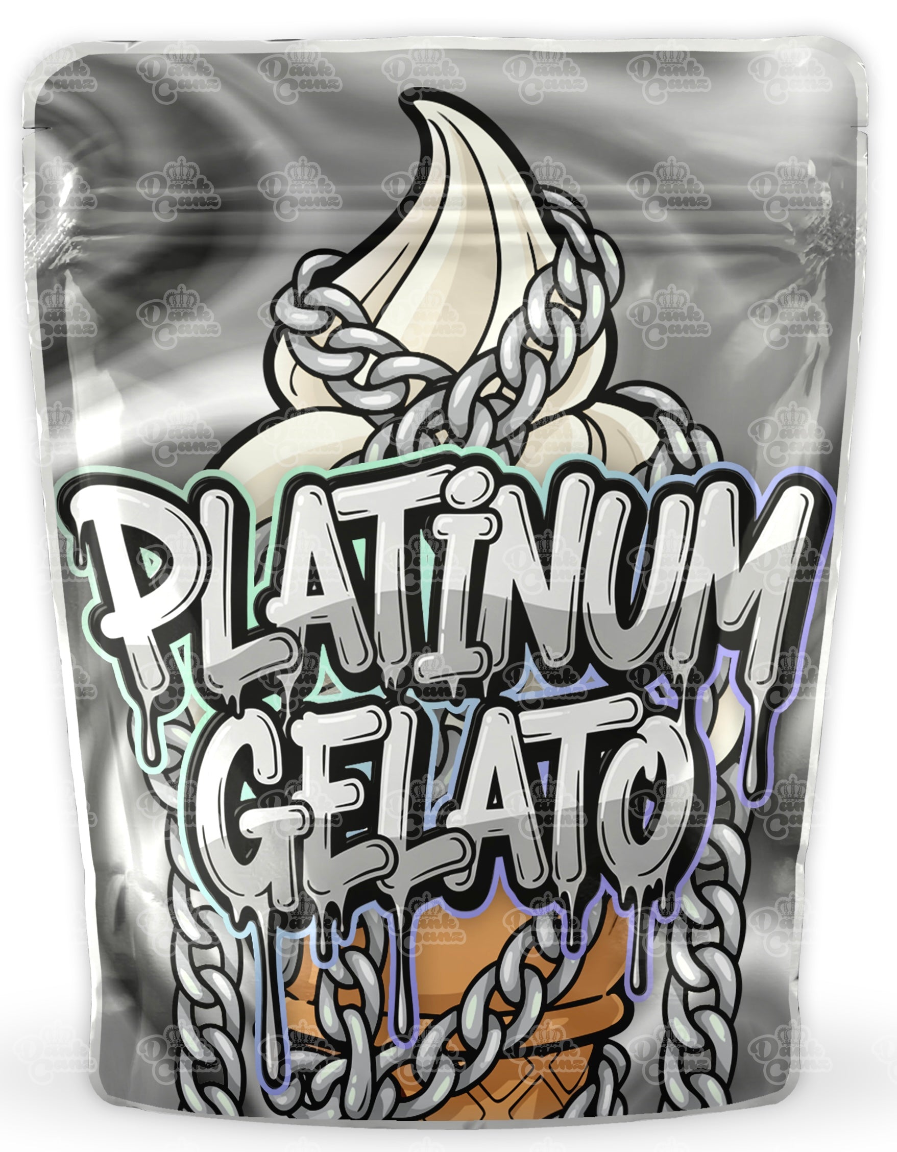 Platinum Gelato Mylar Bags - DC Packaging Custom Cannabis Packaging