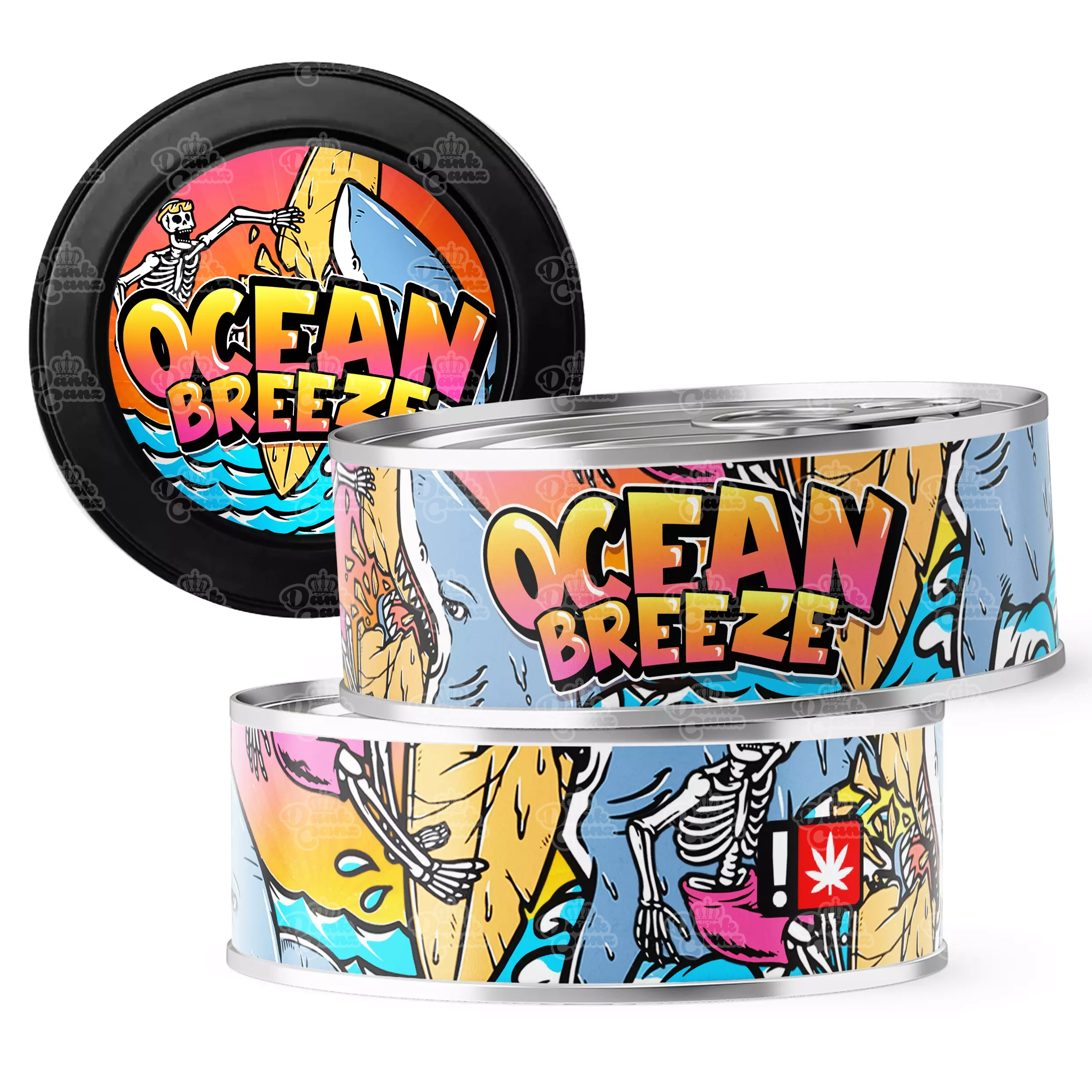 Ocean Breeze 3.5g Self Seal Tins - DC Packaging Custom Cannabis Packaging