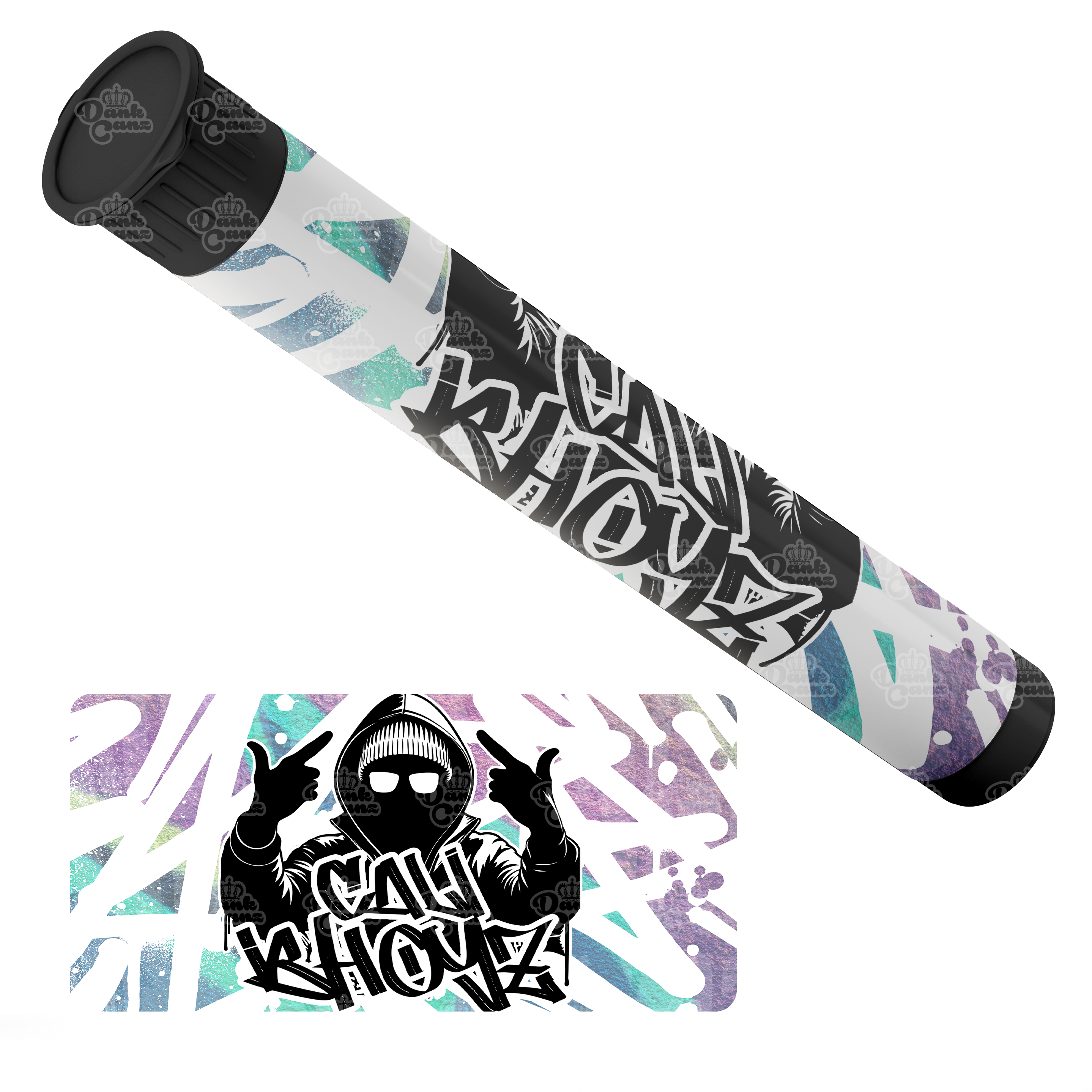 Cali Bhoyz Pre Roll Tubes - Labelled - DC Packaging Custom Cannabis Packaging