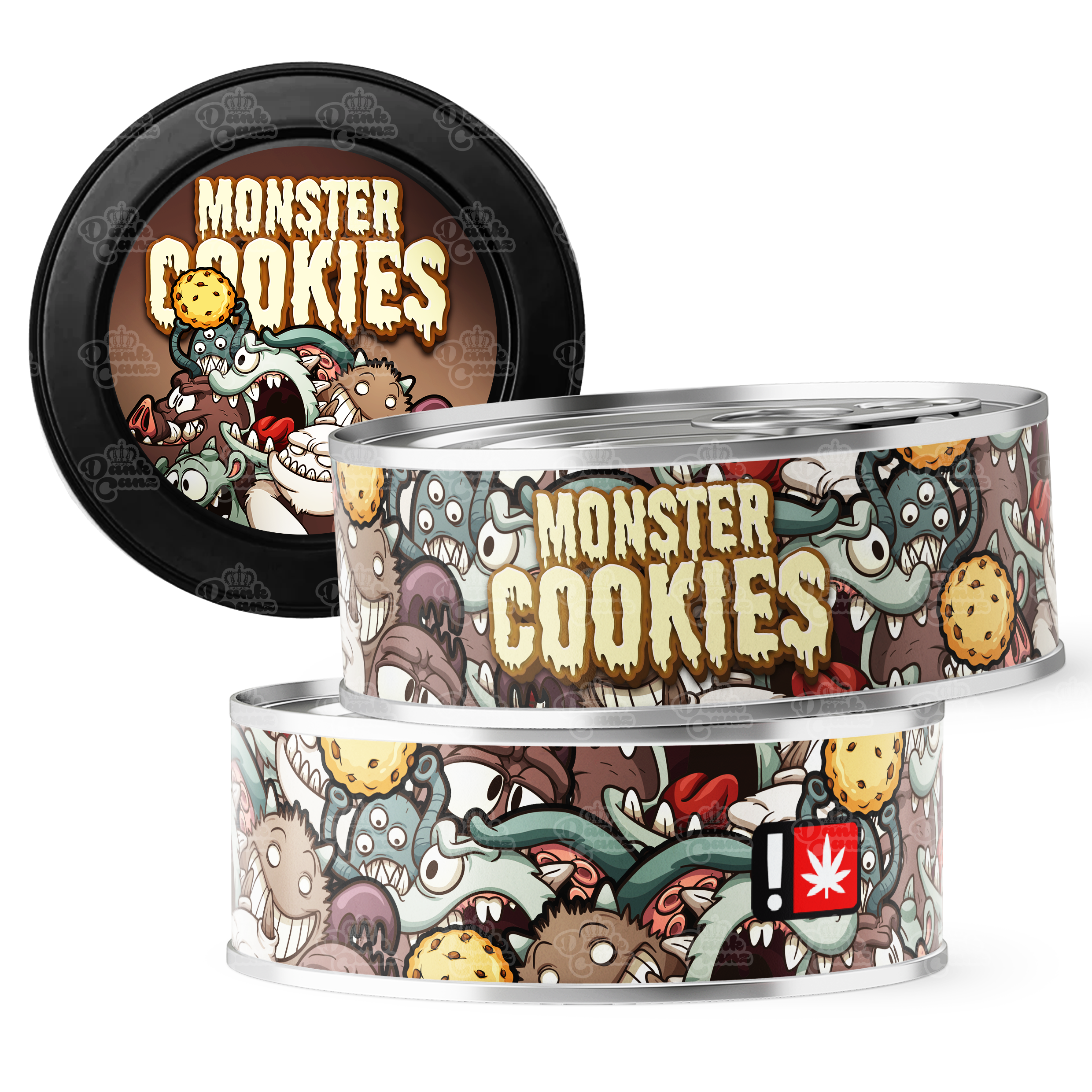 Monster Cookies 3.5g Self Seal Tins - DC Packaging Custom Cannabis Packaging