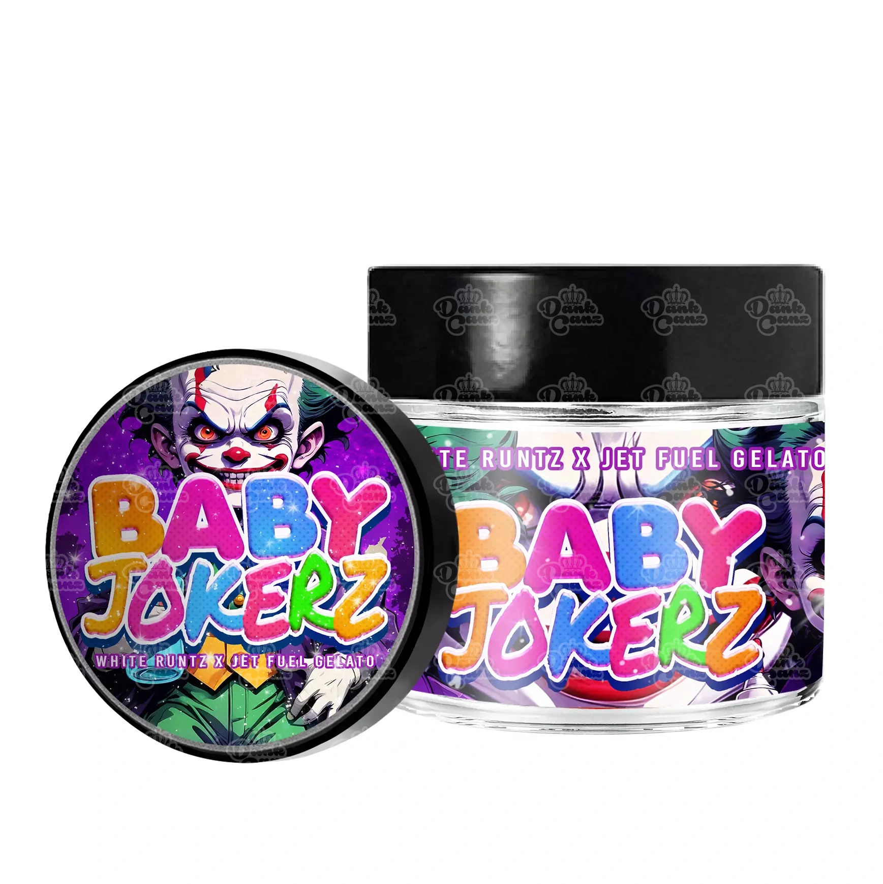 Baby Jokerz 3.5g/60ml Glass Jars - Labelled - DC Packaging Custom Cannabis Packaging