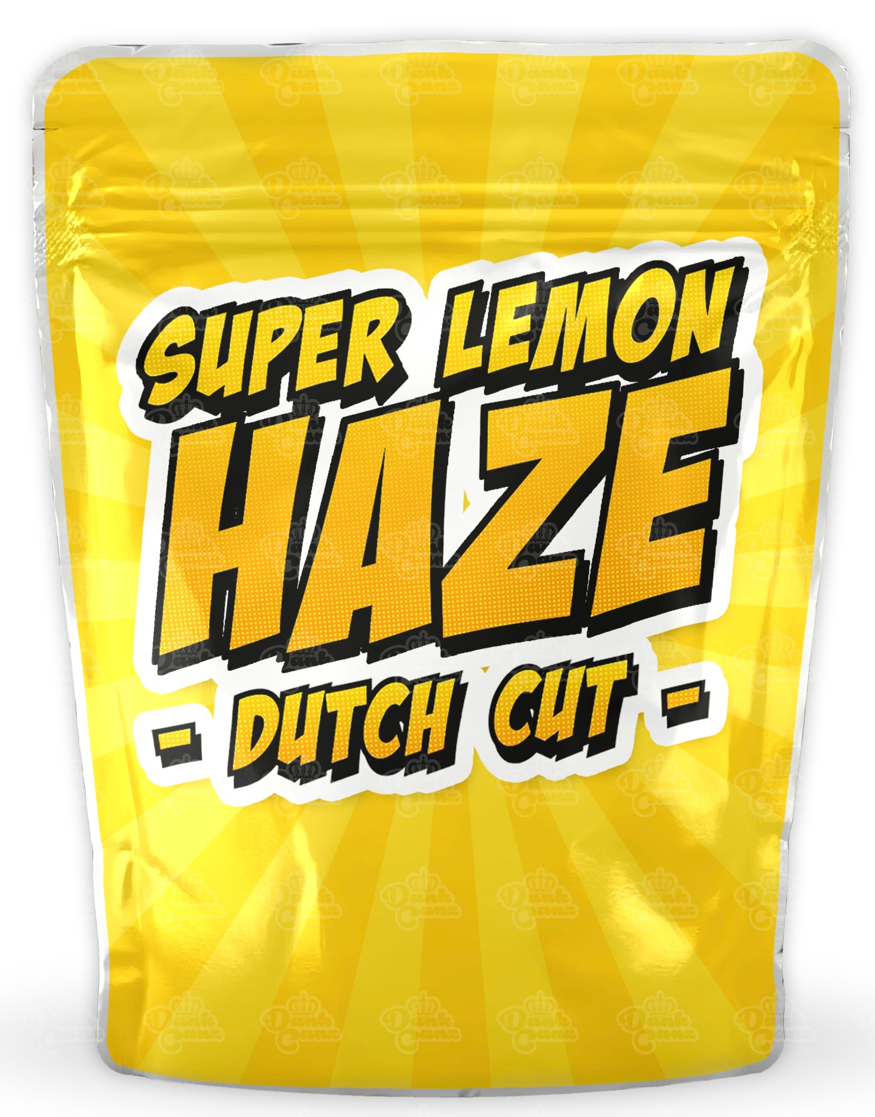Super Lemon Haze Dutch Cut Mylar Bags - DC Packaging Custom Cannabis Packaging