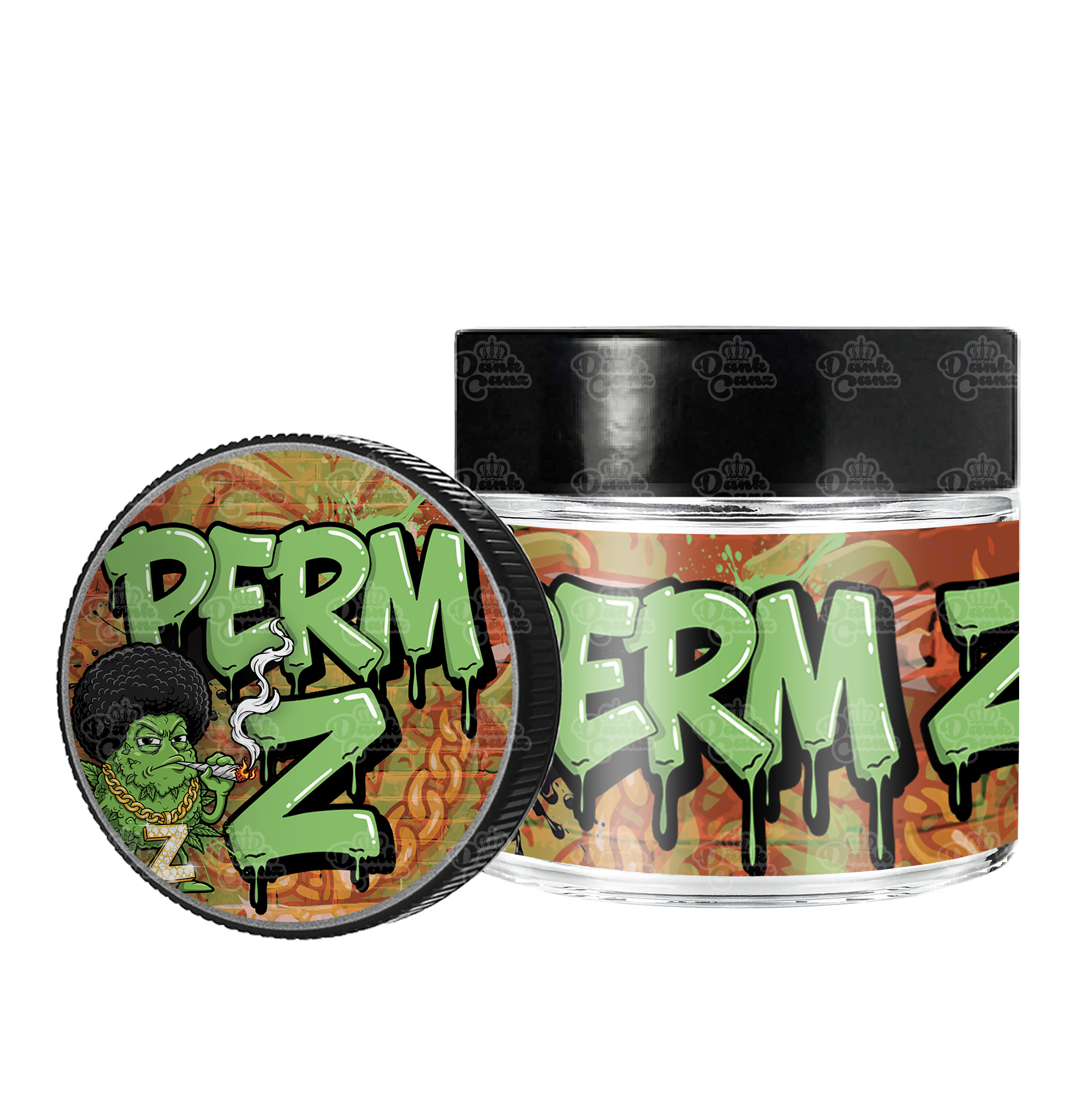 Perm Z 3.5g/60ml Glass Jars - Labelled - DC Packaging Custom Cannabis Packaging