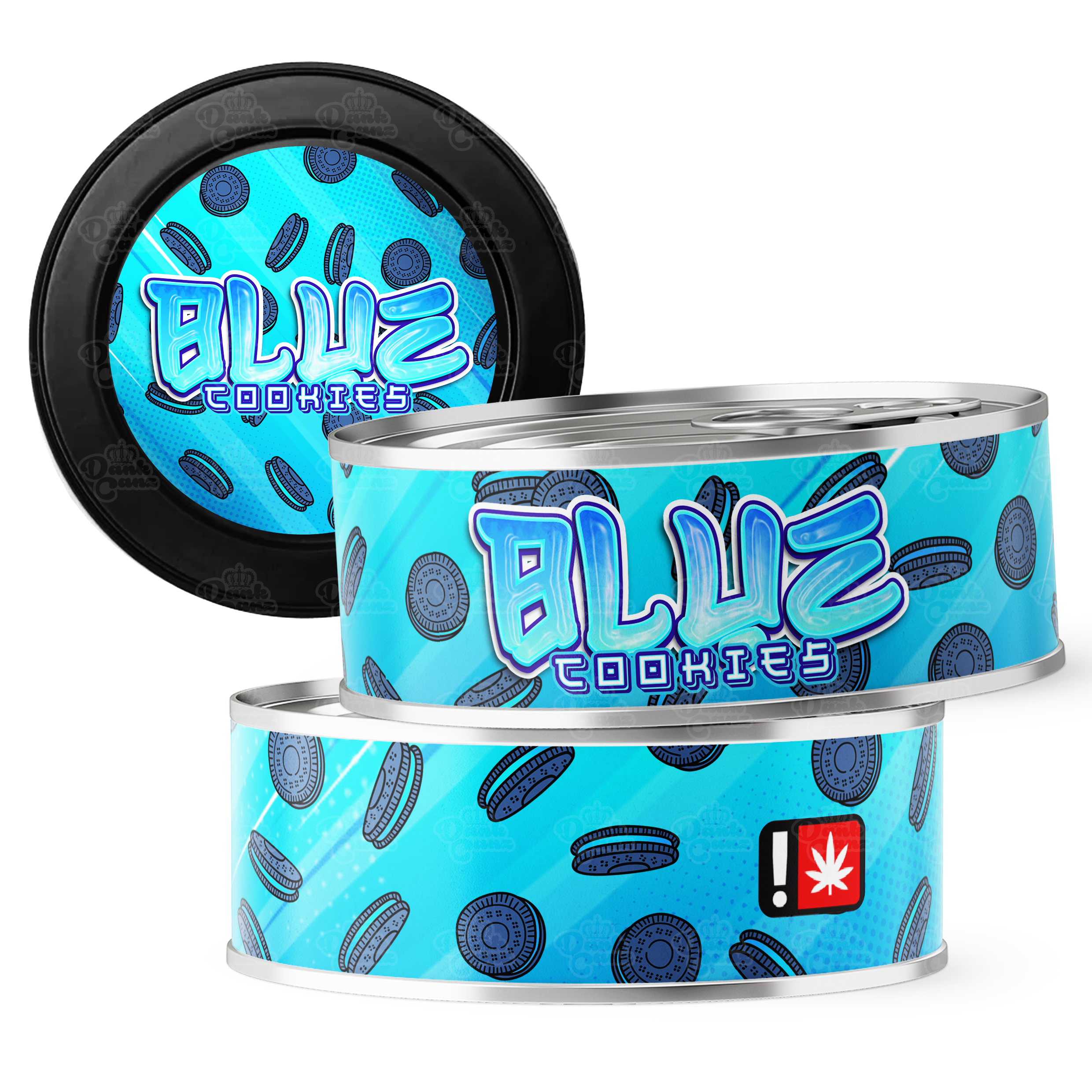Blue Cookies 3.5g Self Seal Tins - DC Packaging Custom Cannabis Packaging