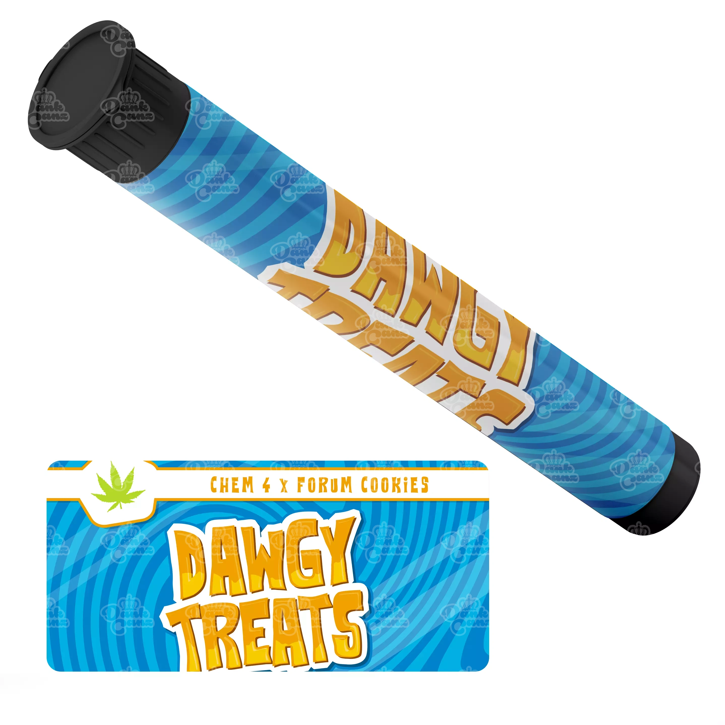 Dawgy Treats Pre Roll Tubes - Labelled - DC Packaging Custom Cannabis Packaging