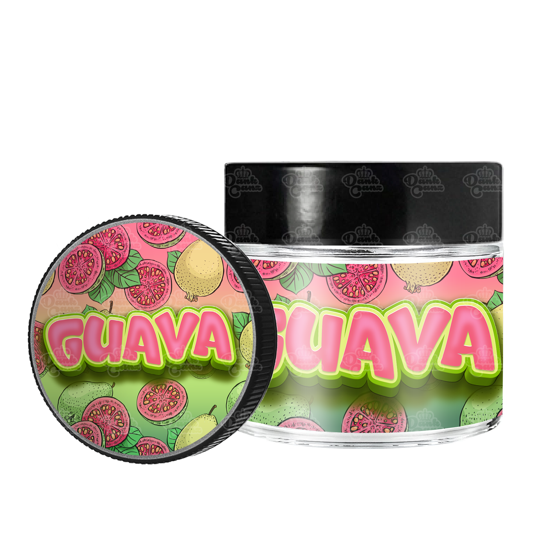 Guava 3.5g/60ml Glass Jars - Labelled - DC Packaging Custom Cannabis Packaging