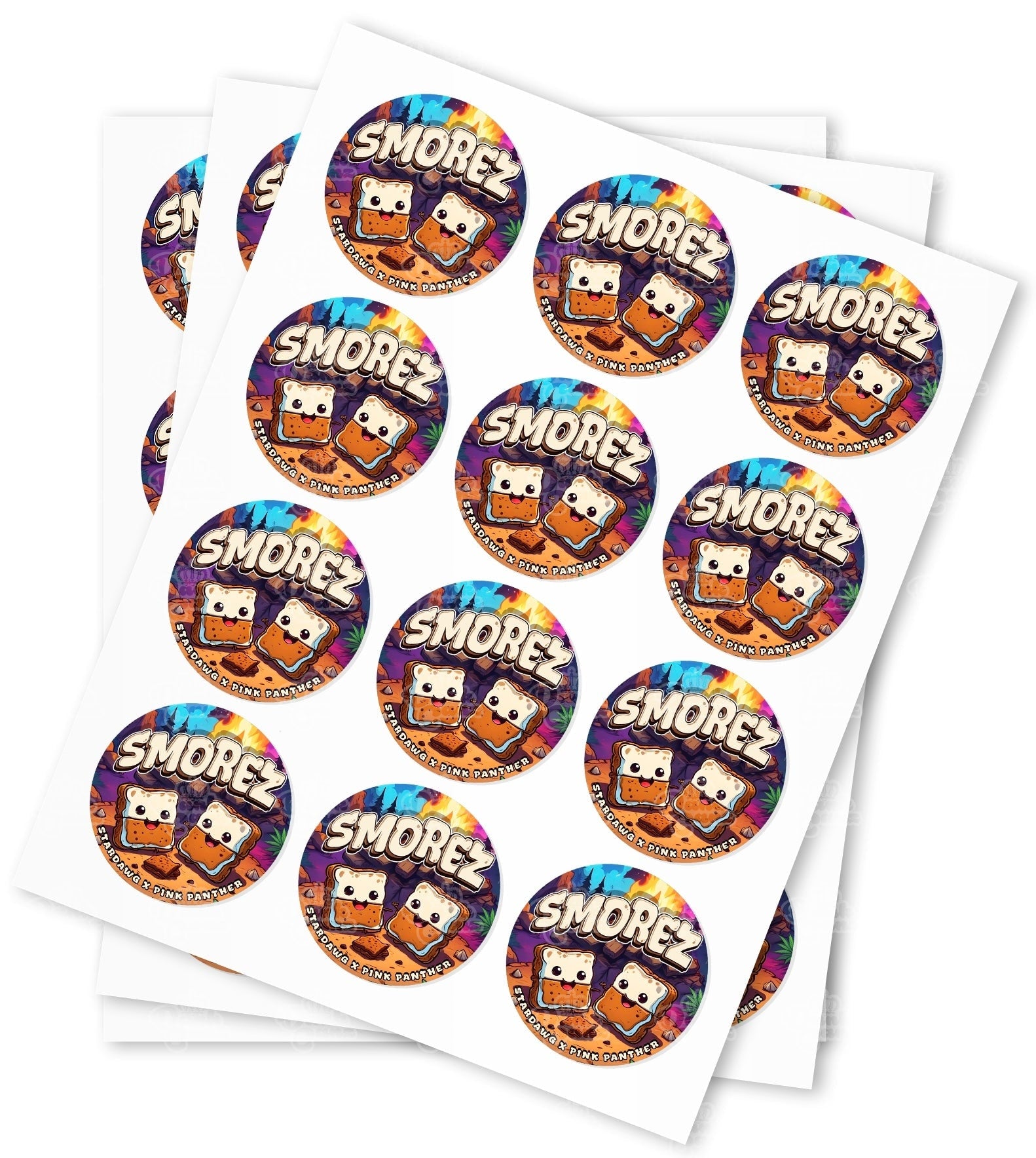 Smorez Strain Stickers - DC Packaging Custom Cannabis Packaging