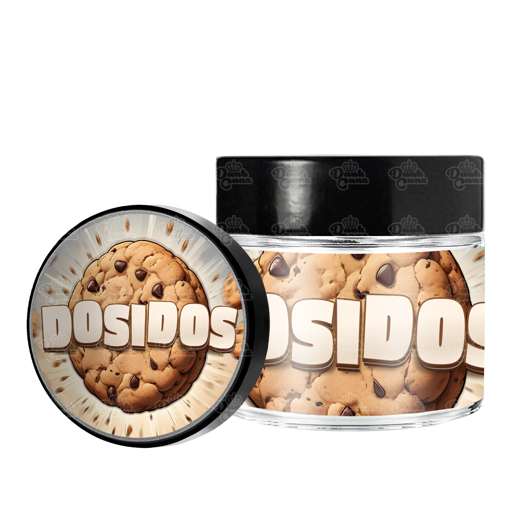 Dosidos 3.5g/60ml Glass Jars - Labelled - DC Packaging Custom Cannabis Packaging