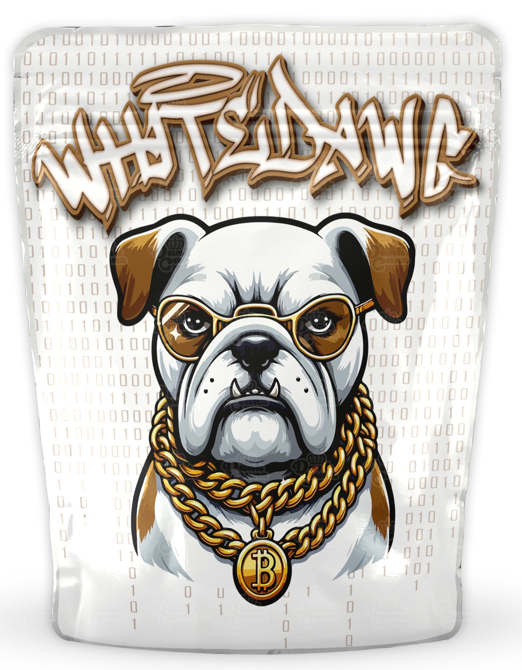 White Dawg Mylar Bags - DC Packaging Custom Cannabis Packaging